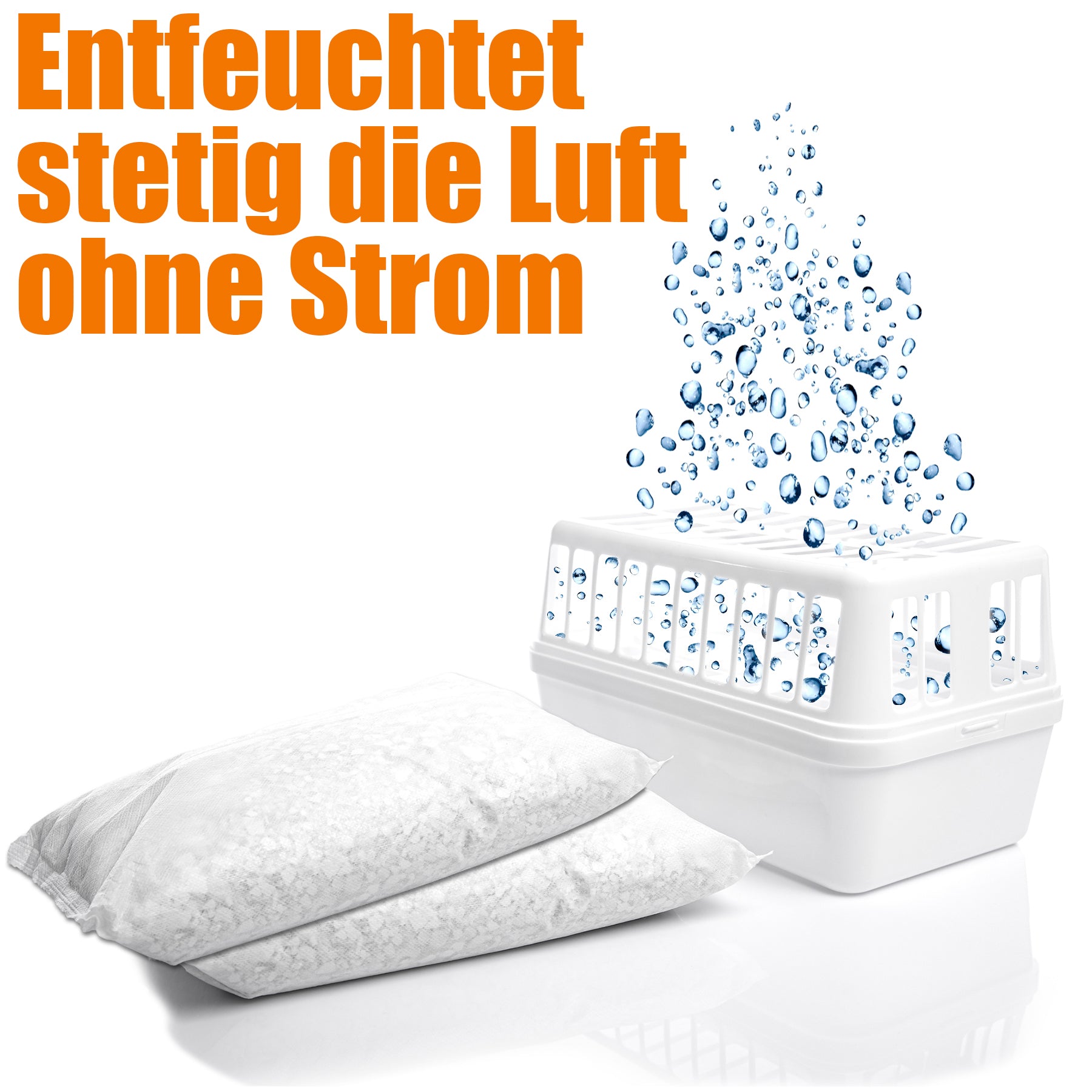 BigDean Luftentfeuchter ohne Strom Box 2er mit Granulat