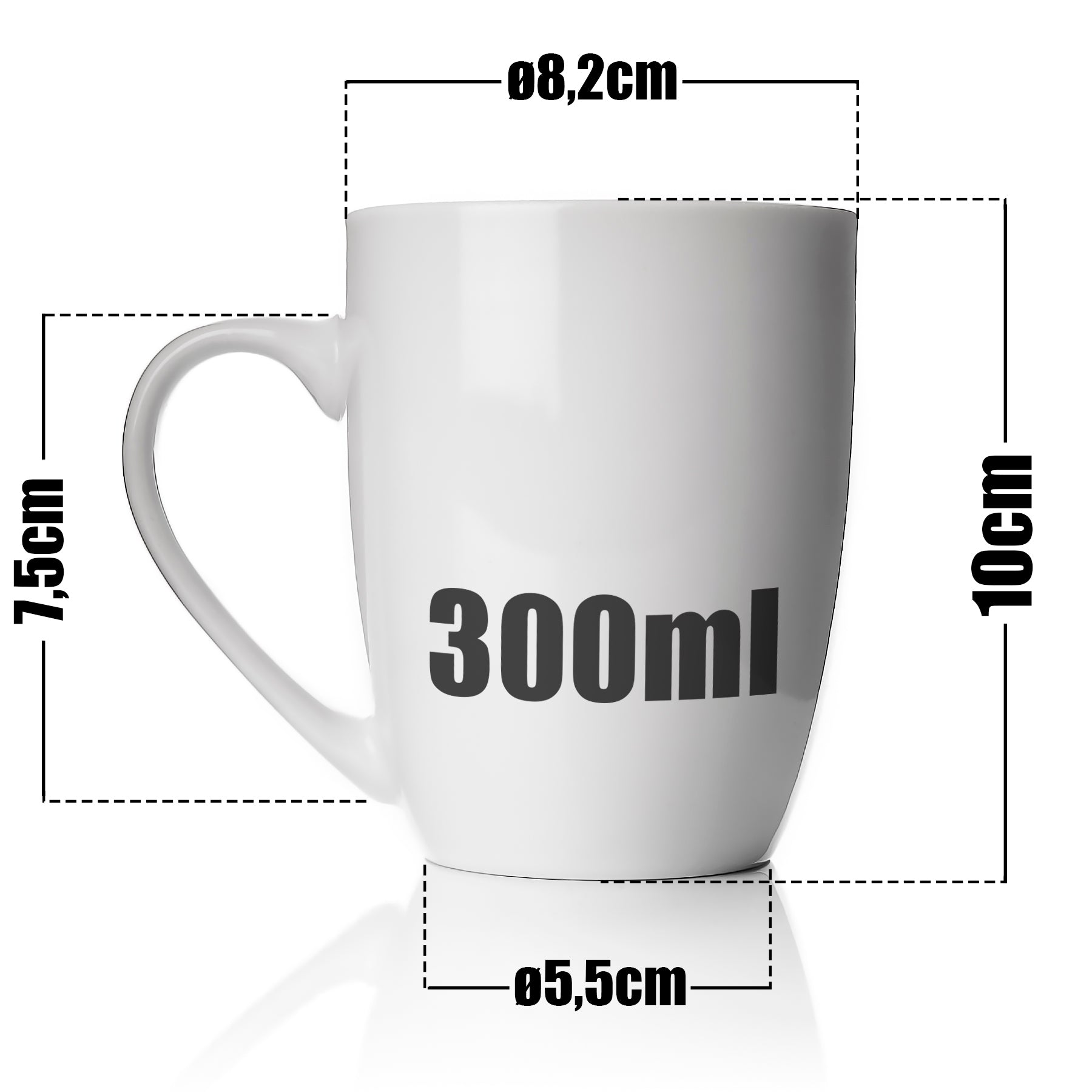 BigDean Kaffeebecher Porzellan 300ml Tassen 6er Weiß Geschenkbox