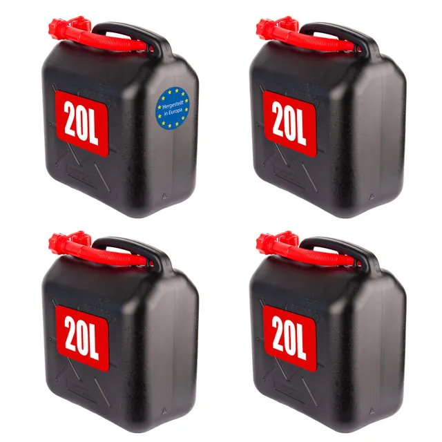 BigDean Haushalt Benzinkanister 4x20 L mit Ausgießer UN schwarz