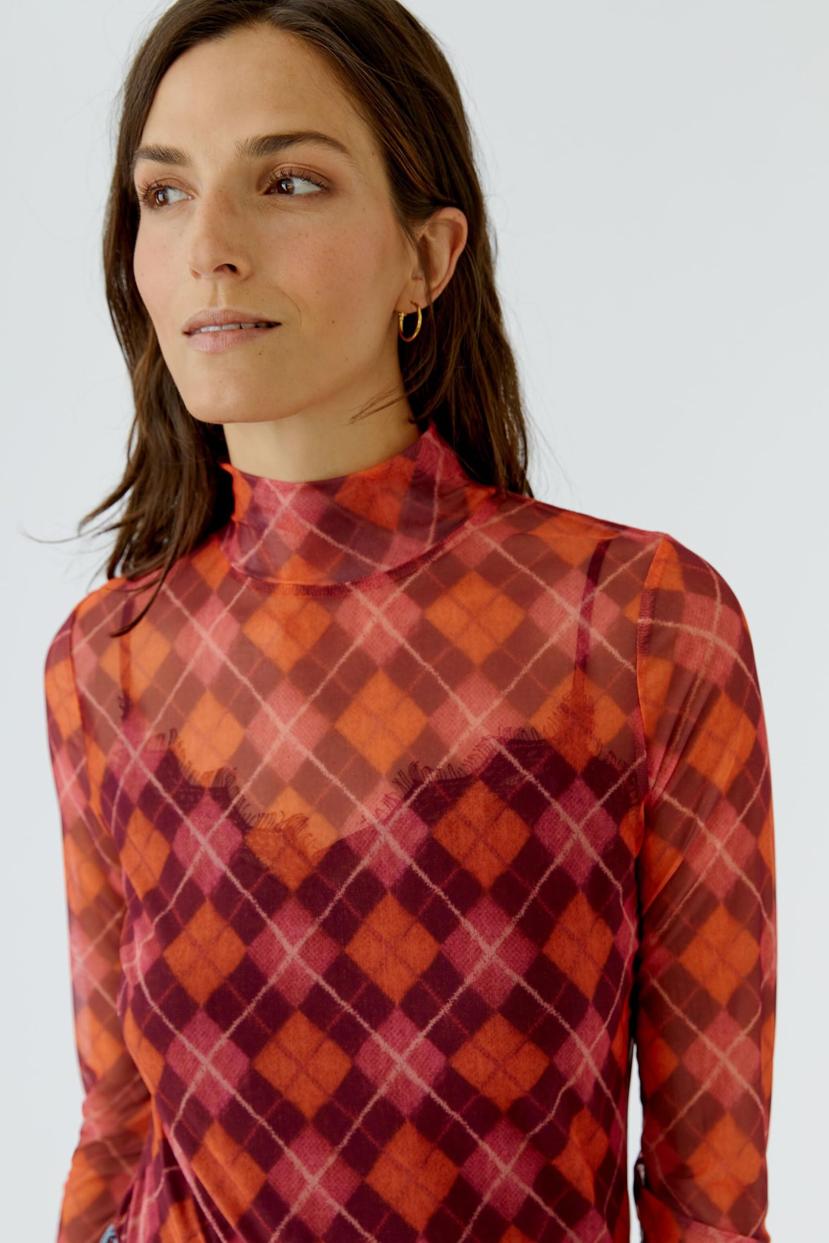 Oui Shirts & Tops Langarmshirt Alloverprint Größe 34