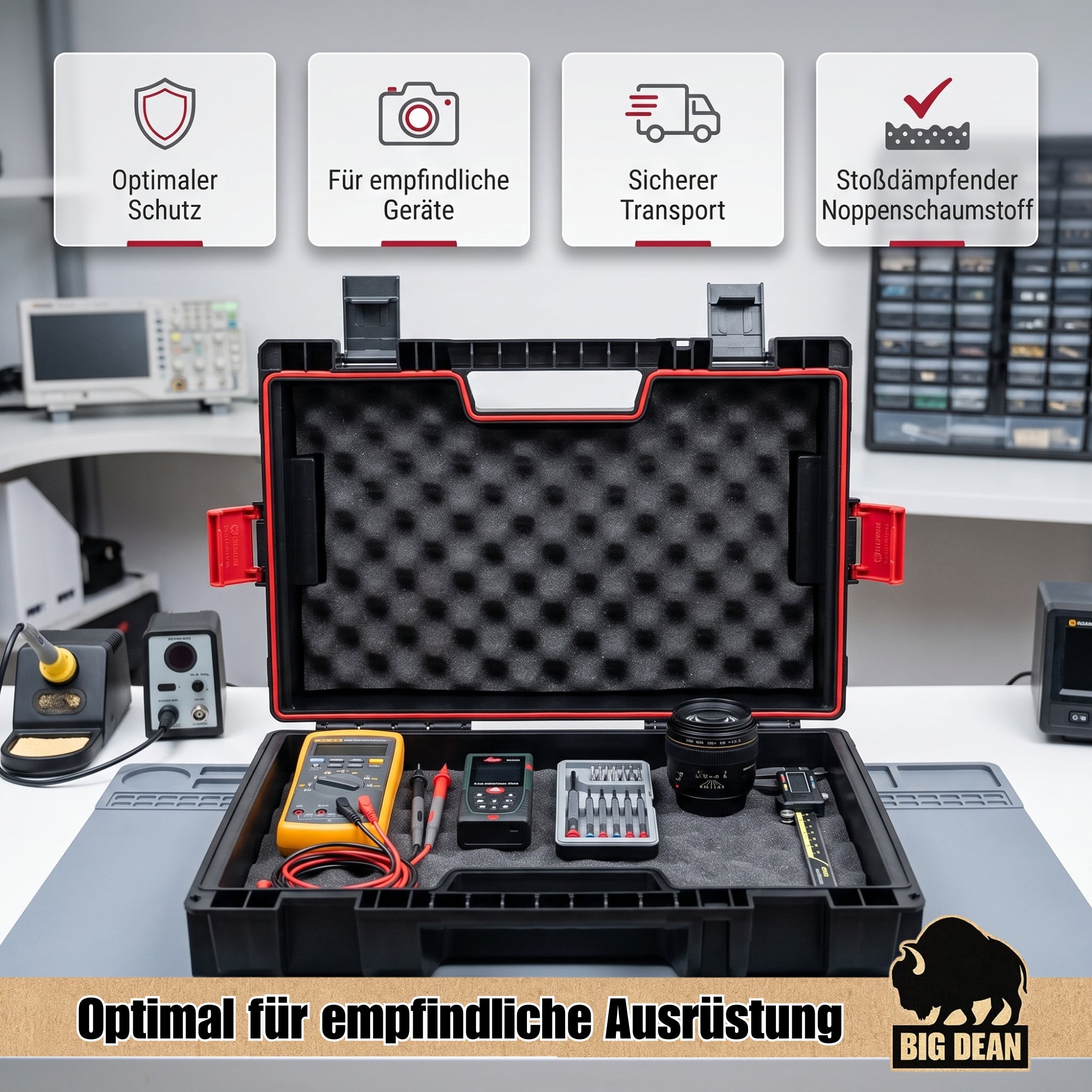 BigDean Qbrick System Pro Maschinenkoffer 2 Stück Polster