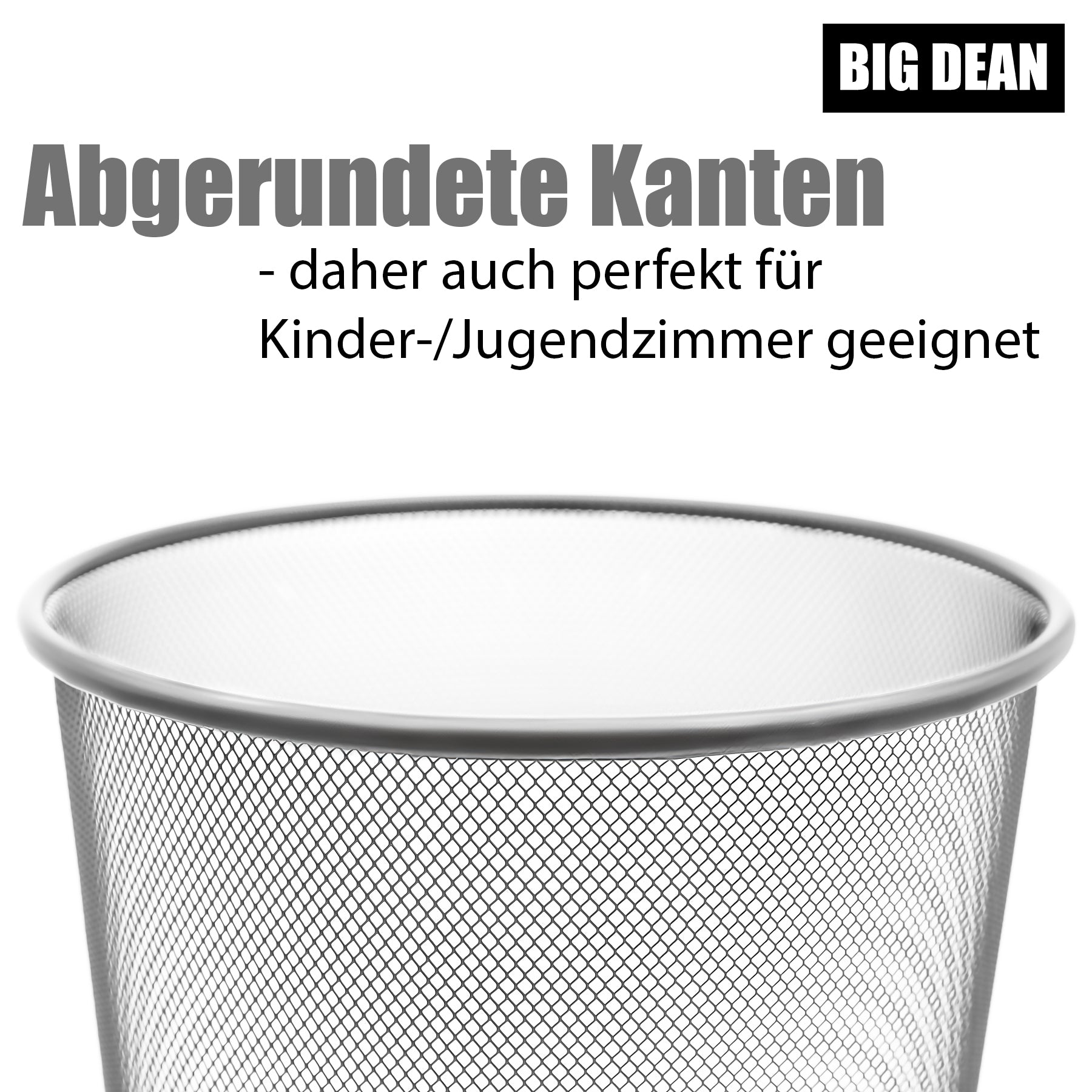 BigDean Haushalt & Alltag Papierkorb Draht 20L Silber 2er