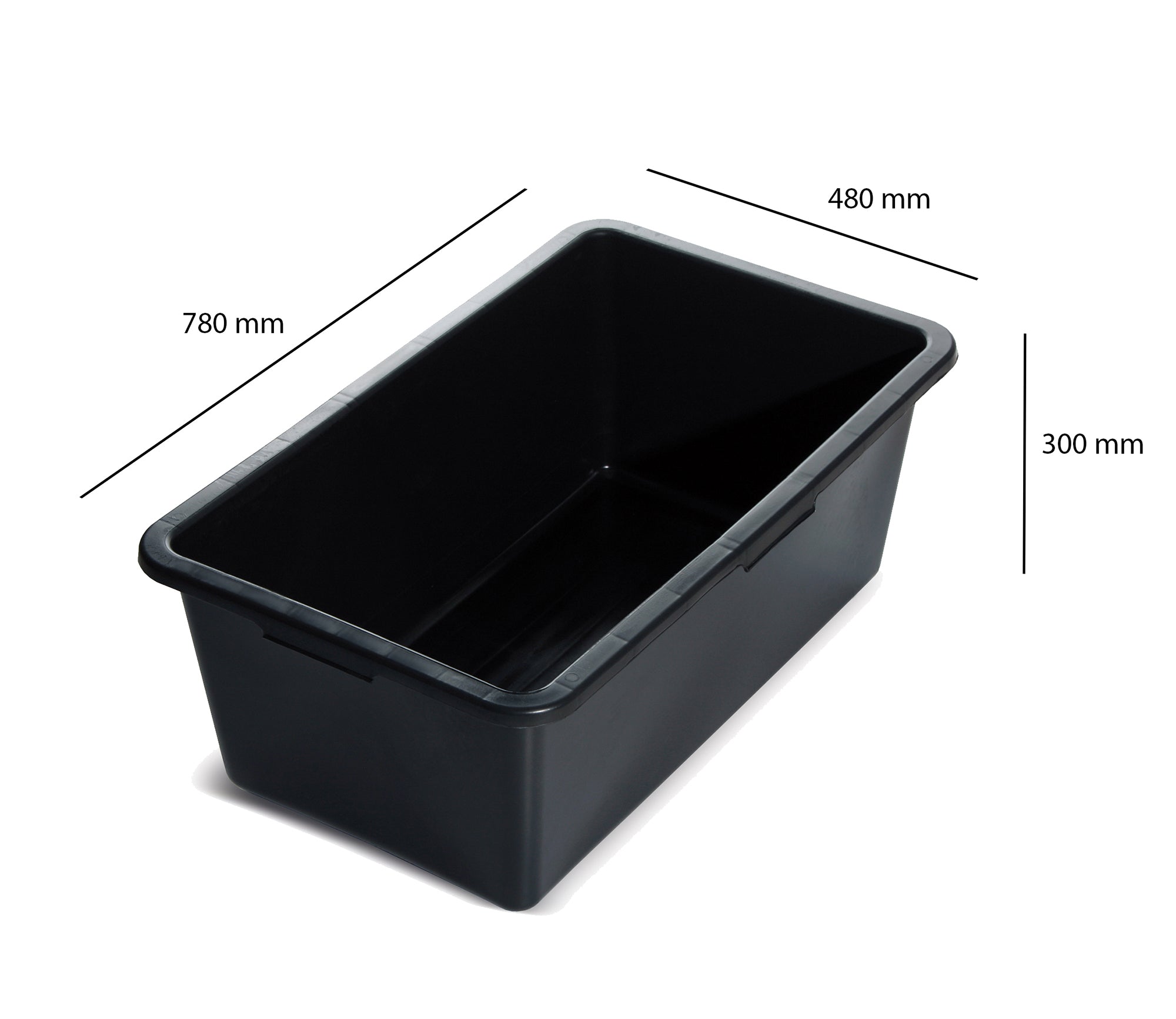BigDean Mörtelkasten 80 Liter schwarz mit 4 Griffen