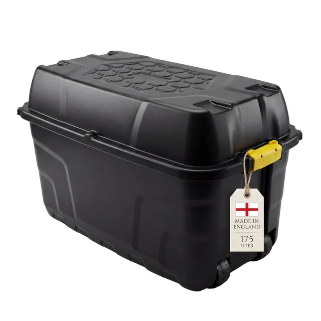 BigDean Aufbewahrung Transportbox 175L schwarz mit Rollen