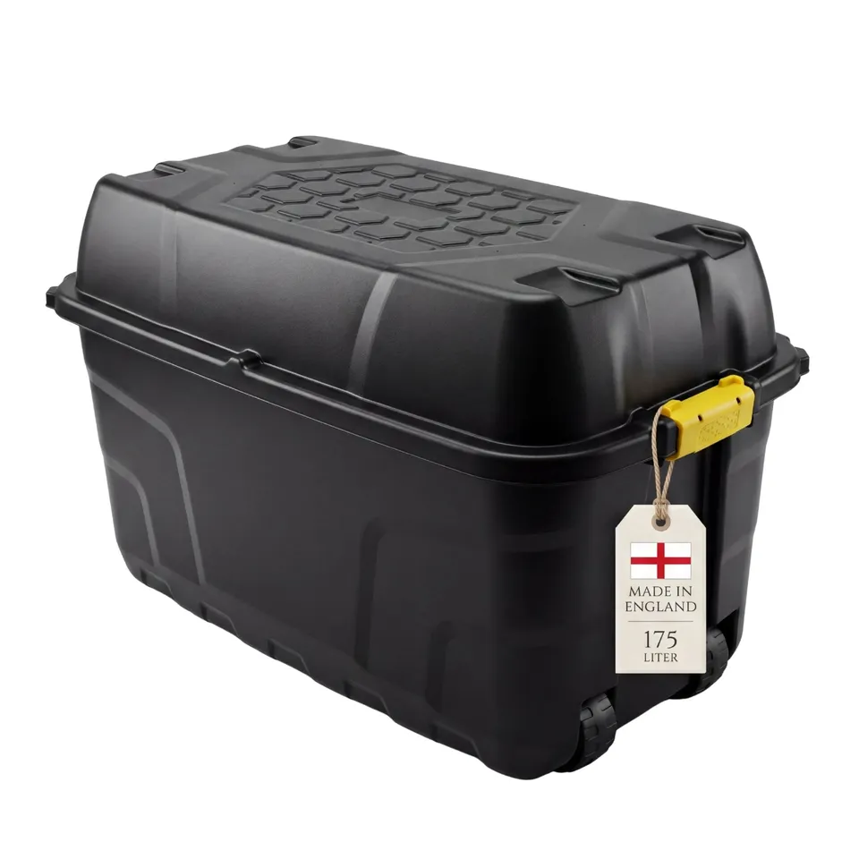BigDean Aufbewahrung Transportbox 175L schwarz mit Rollen