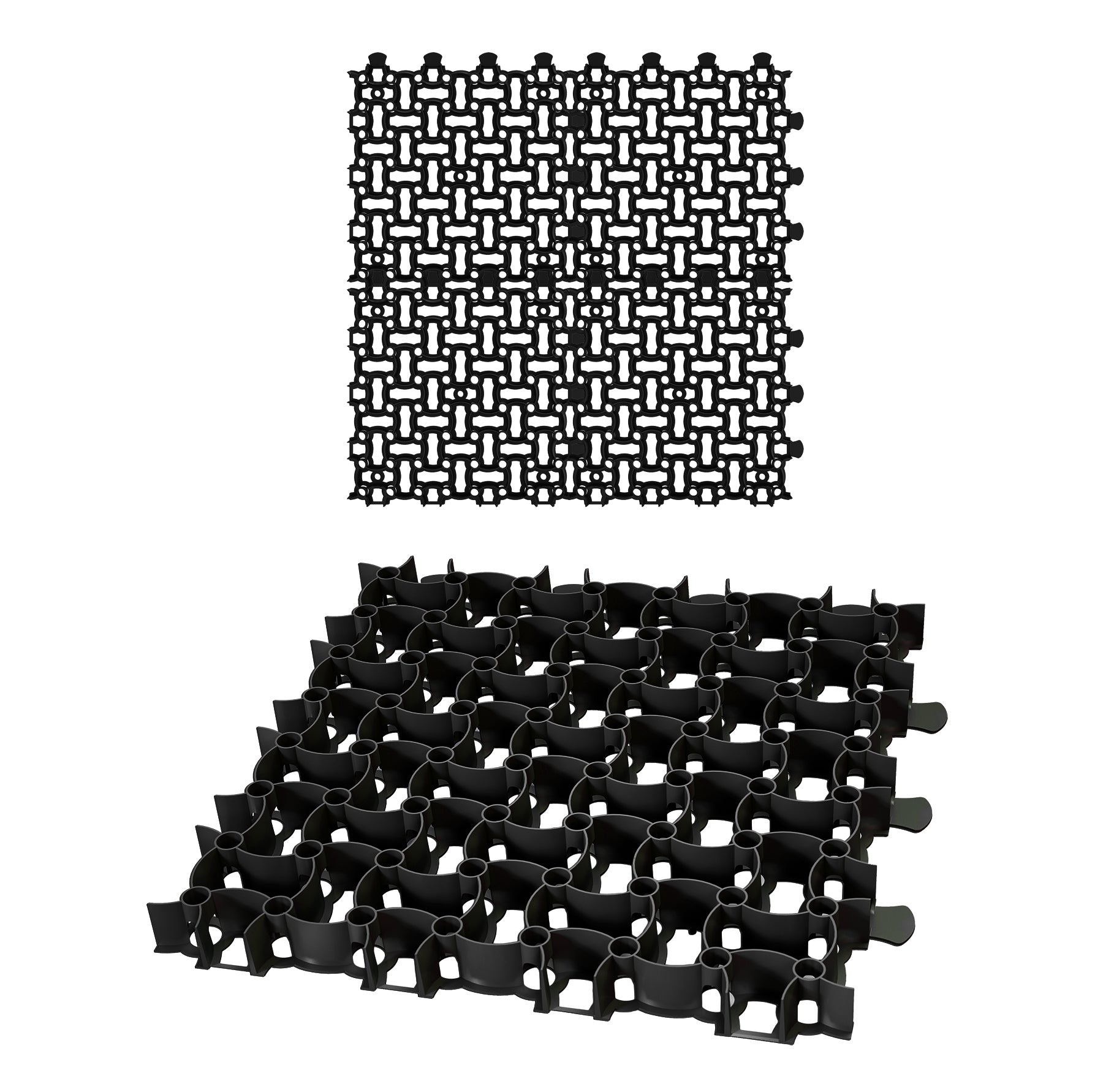 BigDean Küche & Vorrat Rasengitter 50x50 schwarz 4 Stück
