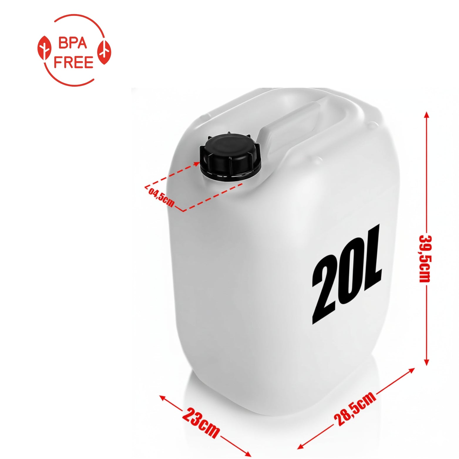 BigDean Wasserkanister 20L naturweiß mit Hahn BPA-frei