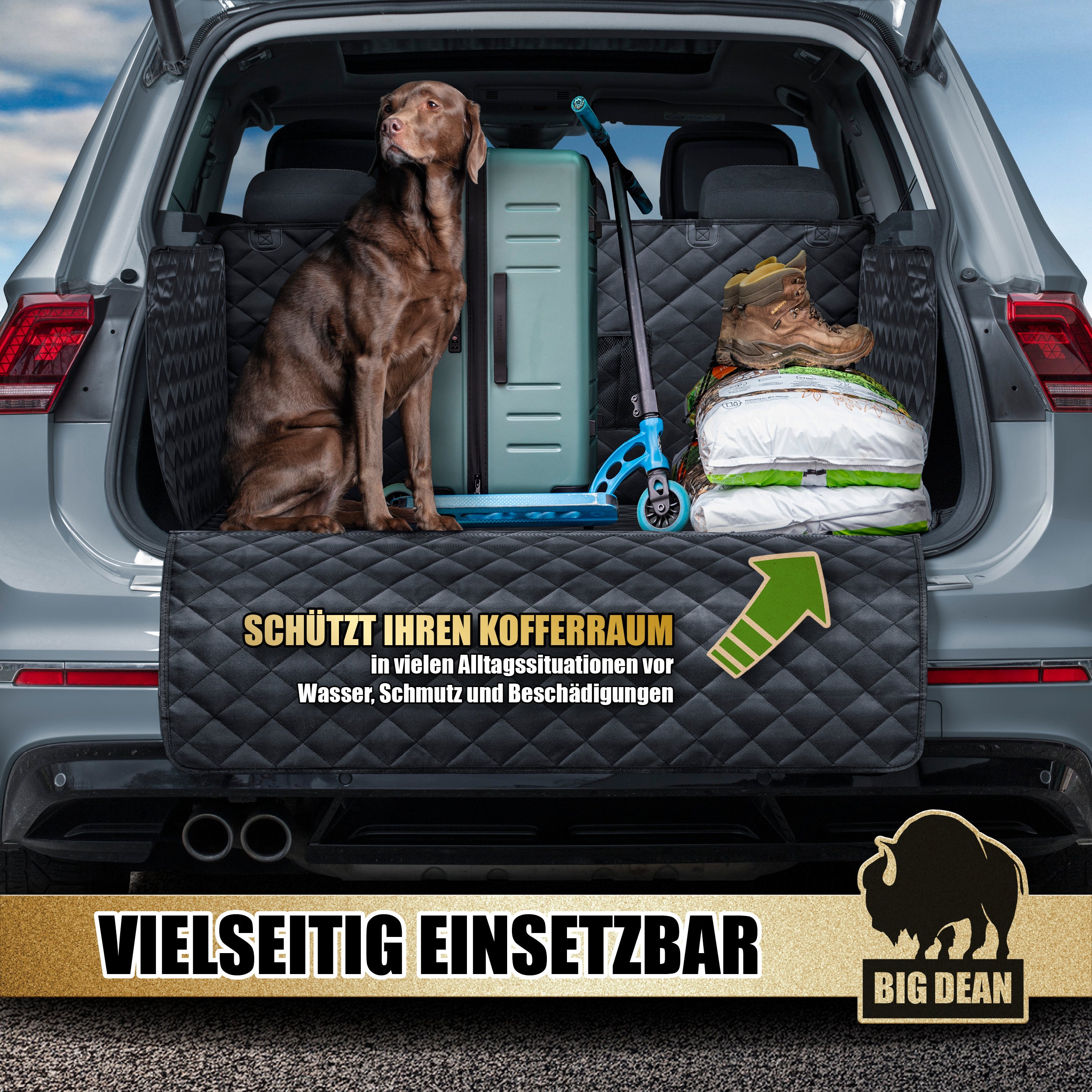 BigDean Kofferraum Schutzmatte Hund wasserabweisend Seiten