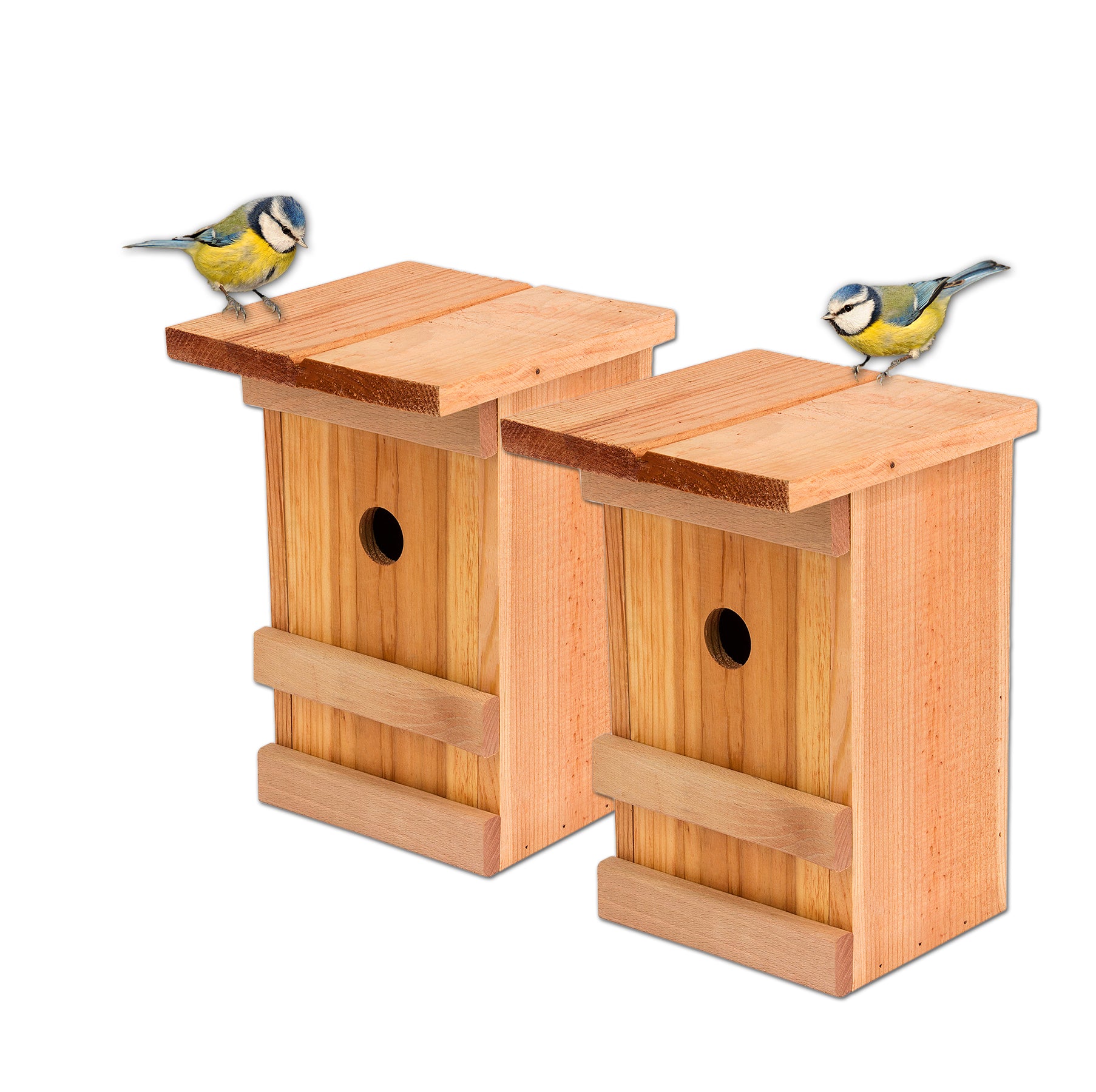 BigDean Garten Nistkasten 2er Massivholz 28mm braun