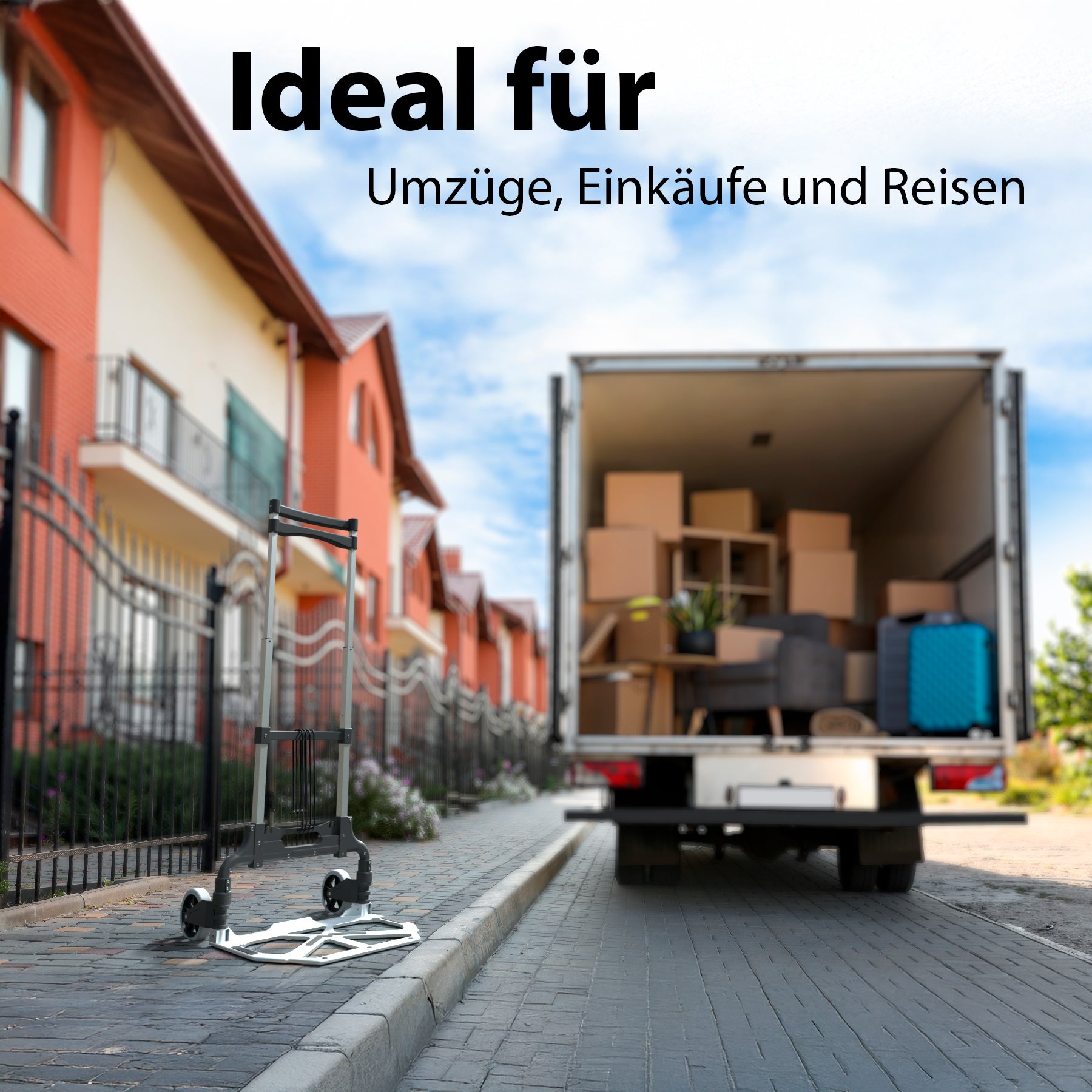 BigDean Werkzeug Sackkarre klappbar 70 kg Teleskopgriff 110 cm