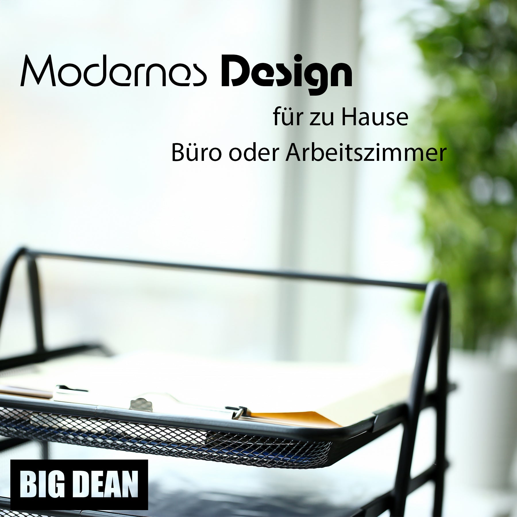 BigDean Büro & Arbeitsplatz Briefablage A4 3 Fächer schwarz Metall