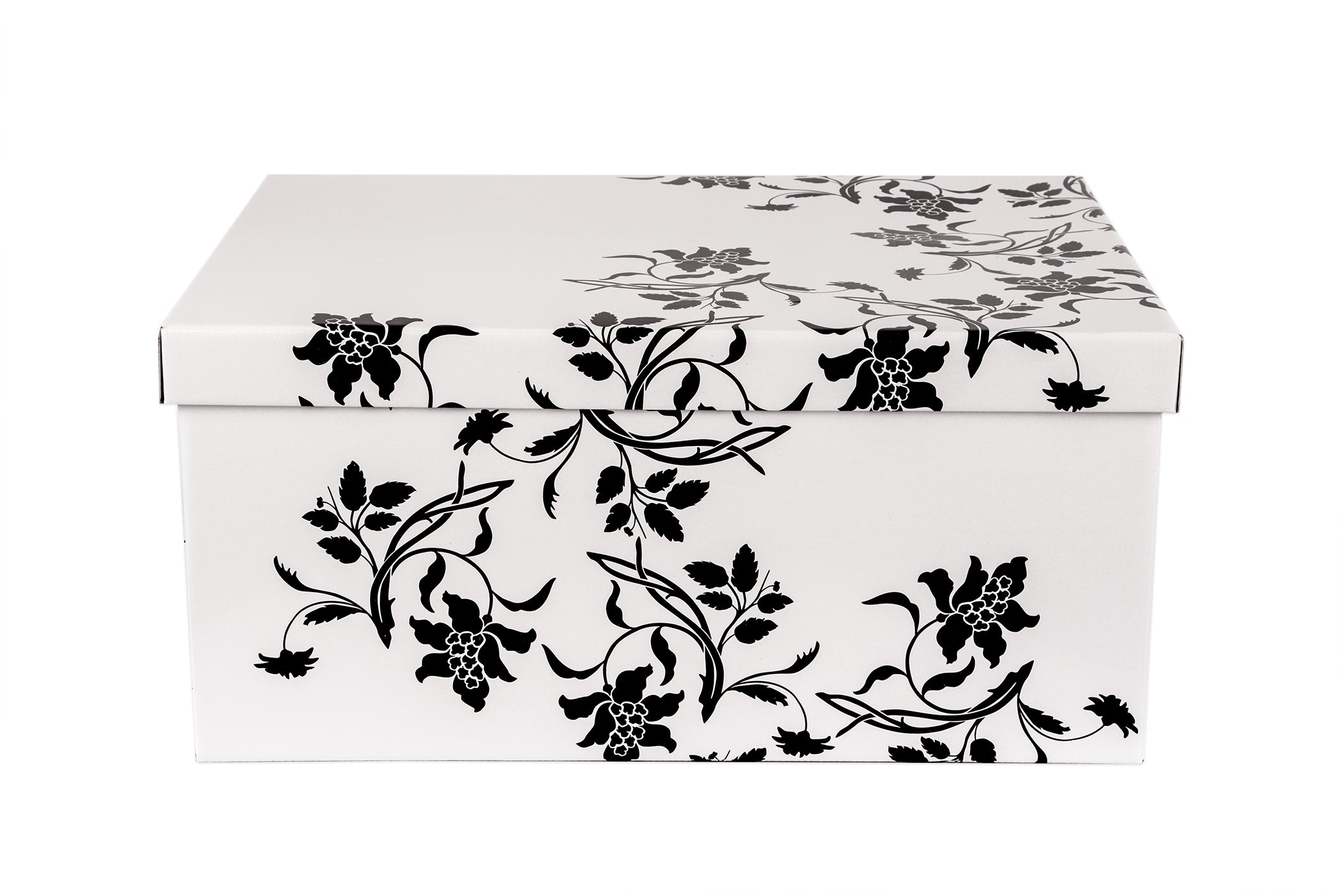 BigDean Aufbewahrungsboxen XXL 3x45L Pappe Barock-Blumen