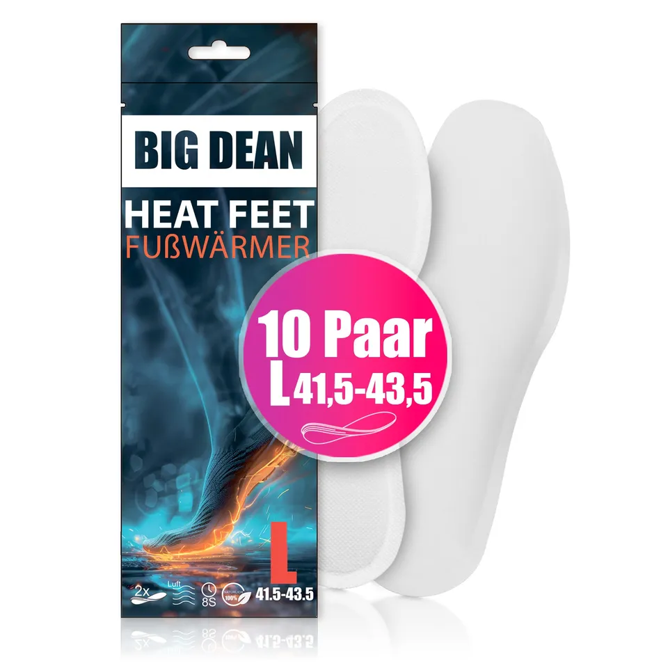 BigDean Fußwärmer Sohlenwärmer Gr.41,5-43,5 10 Paar 8h
