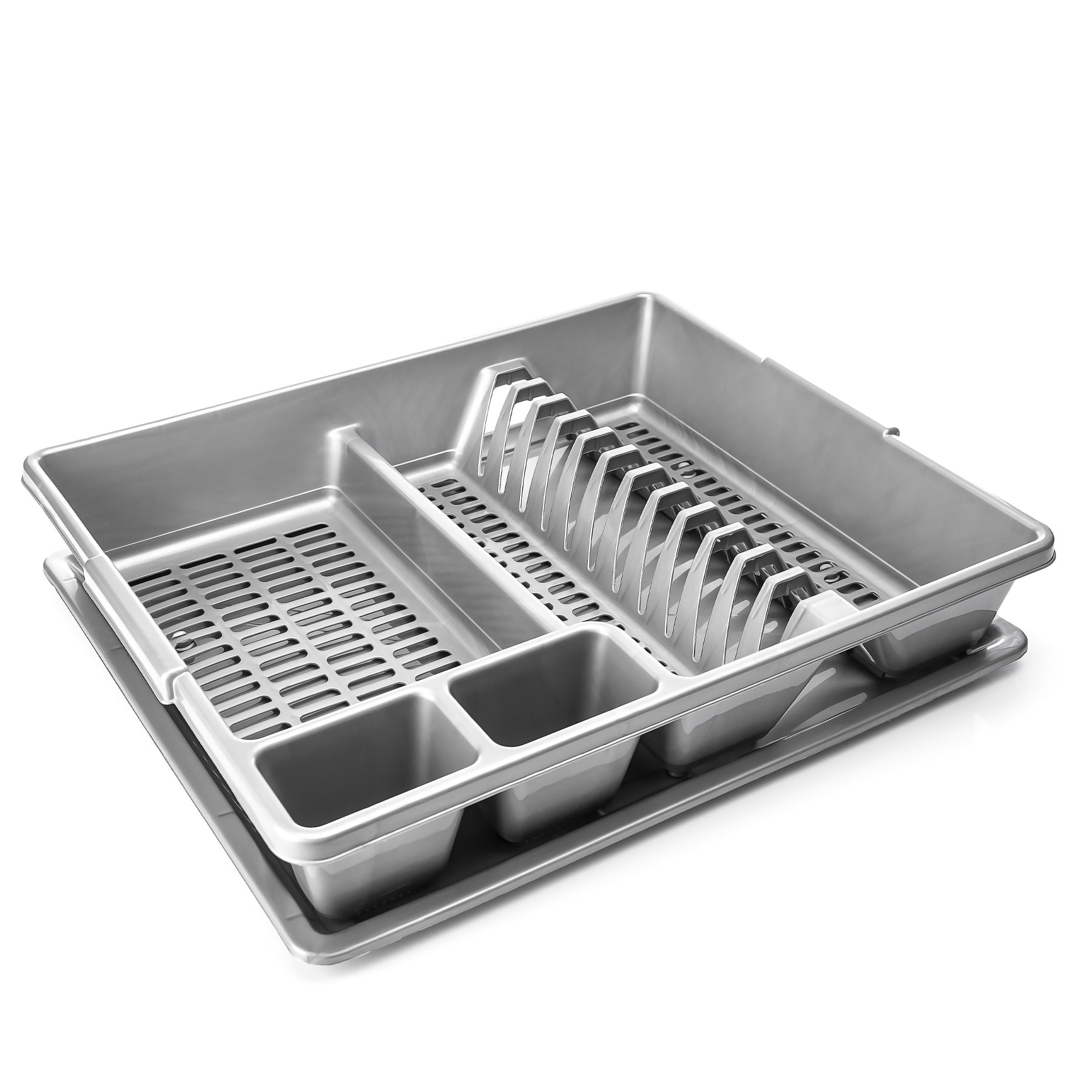 BigDean Abtropfgestell Geschirr Grau 48x39 cm Schale