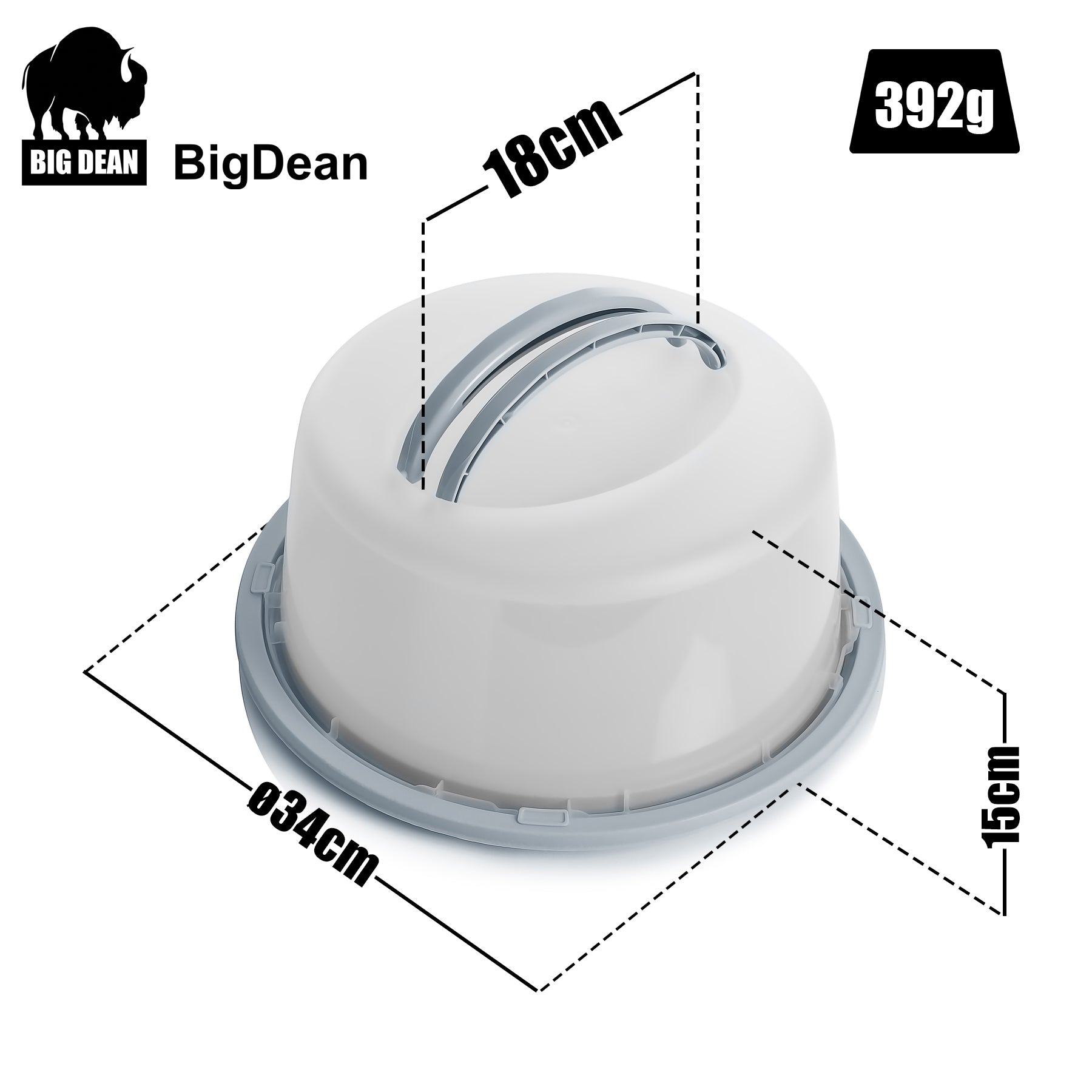 BigDean Kuchen Transportbox rund 2er Set mit Tragegriff