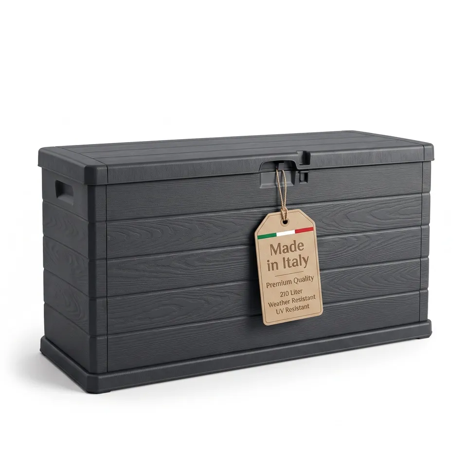 BigDean Kissenbox 210 Liter schmal Holzoptik