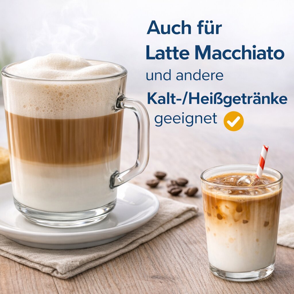 BigDean Latte Macchiato Gläser mit Henkel 230 ml 6er Set klar