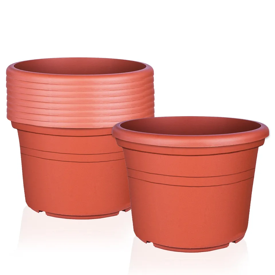 BigDean Blumentopf Ø 40 cm Terrakotta Kunststoff 9er Set