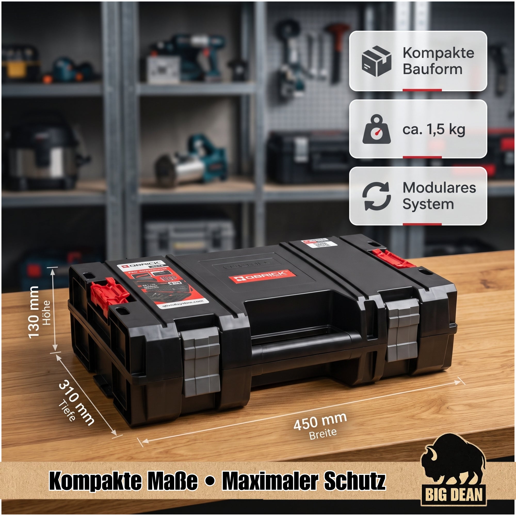 BigDean Qbrick System Pro Maschinenkoffer 2 Stück Polster