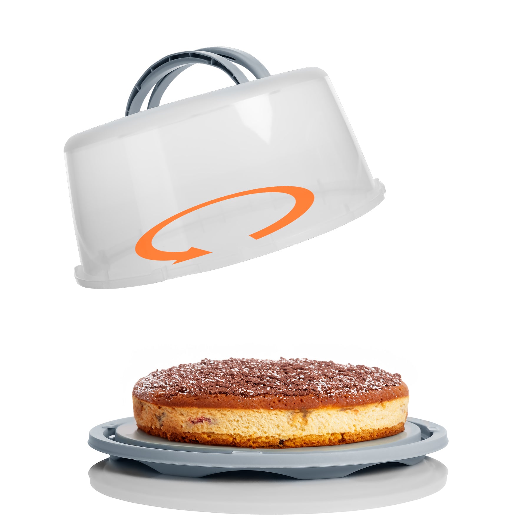 BigDean Kuchen Transportbox rund 2er Set mit Tragegriff