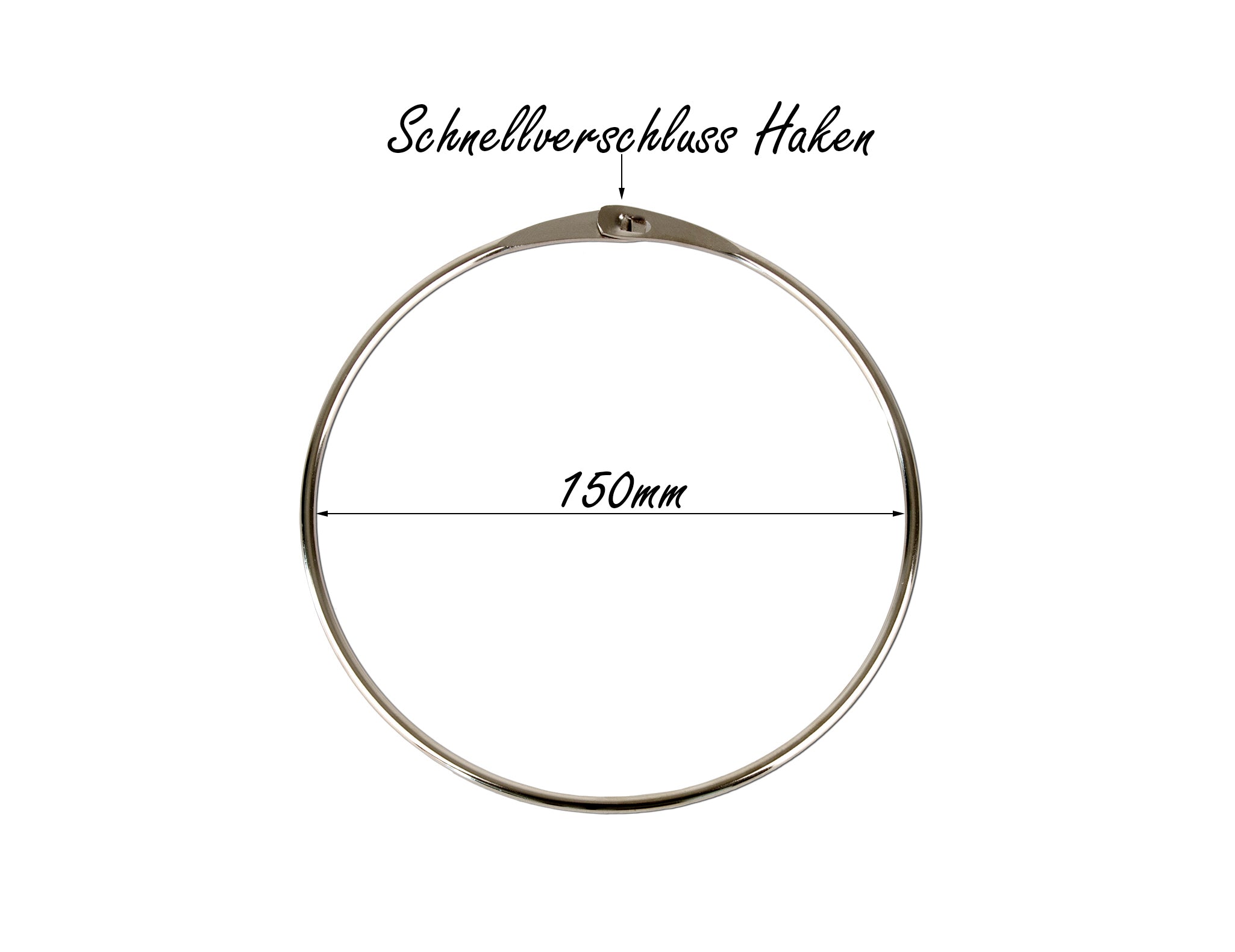 BigDean Warenring Schlüsselring 150 mm 5er Set Stahl verzinkt