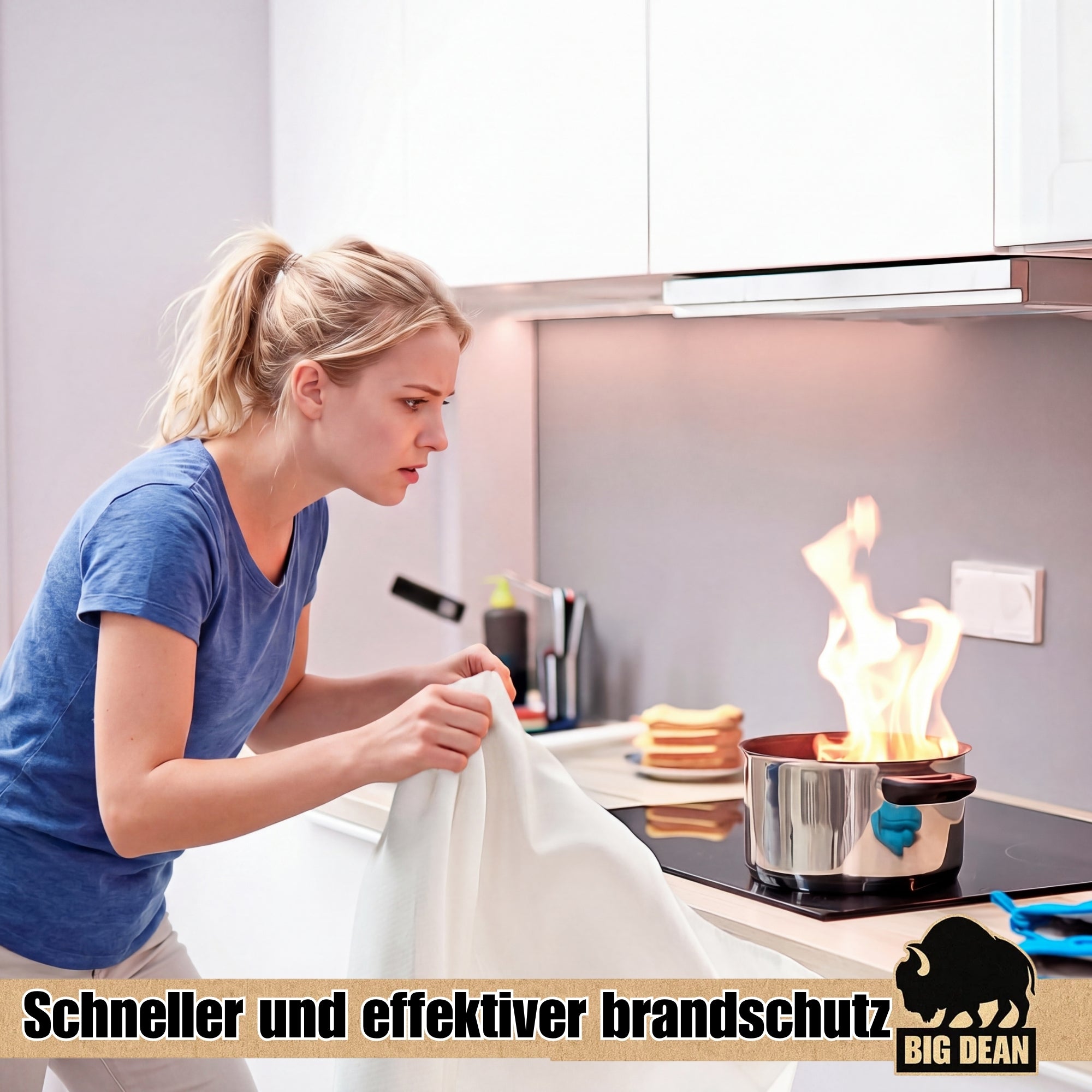 BigDean Brandschutz Set 2x Feuerlöscher 1kg + Decken