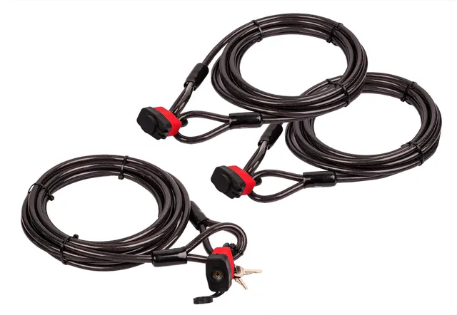 BigDean Kabelschloss 5 m 10 mm 3er Set mit Schloss