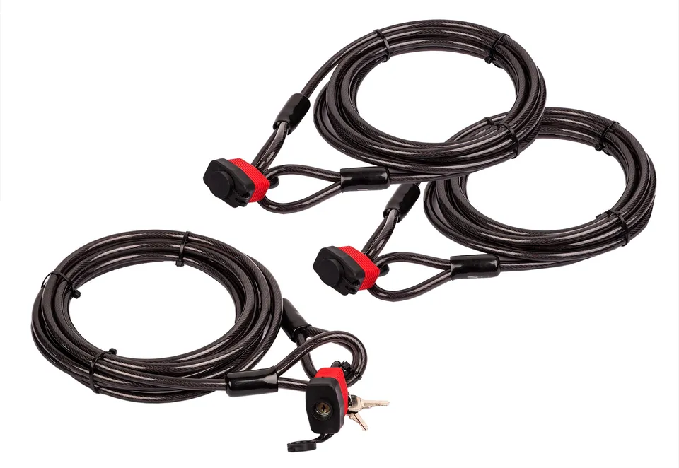 BigDean Kabelschloss 5 m 10 mm 3er Set mit Schloss