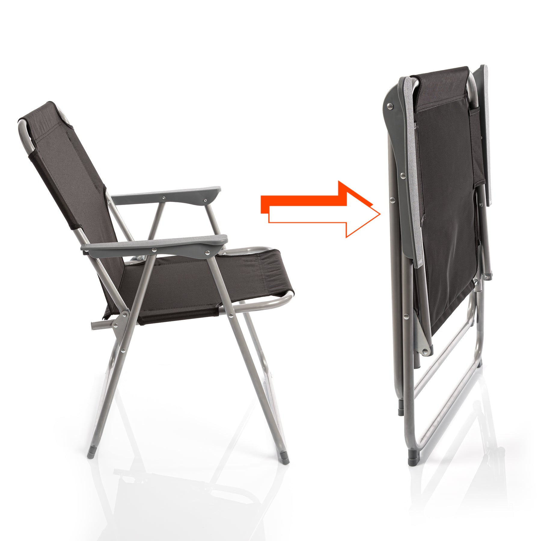 BigDean Klappstuhl 4er Set Schwarz 120kg Camping Garten
