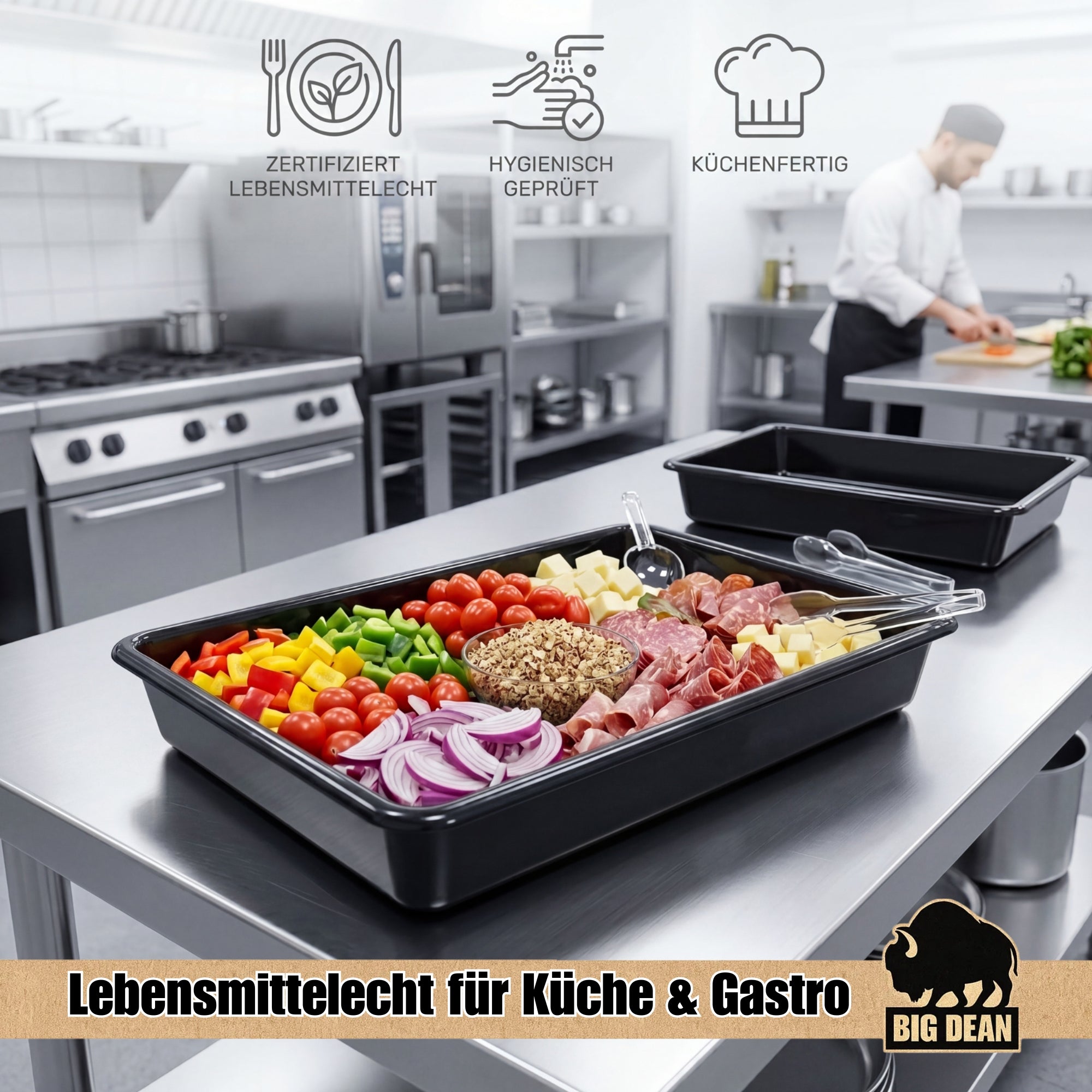 BigDean Wanne 54x40x8,8cm 13 Liter lebensmittelecht Kunststoff