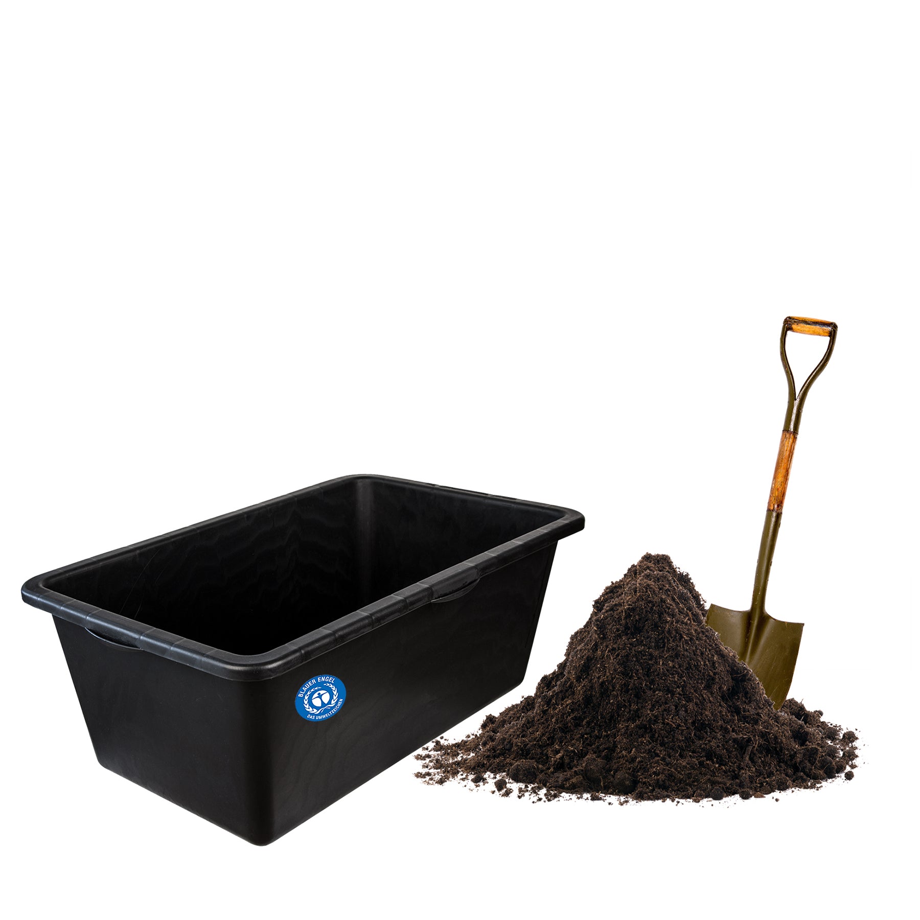 BigDean Mörtelkasten 60 Liter eckig schwarz 71x40x29cm