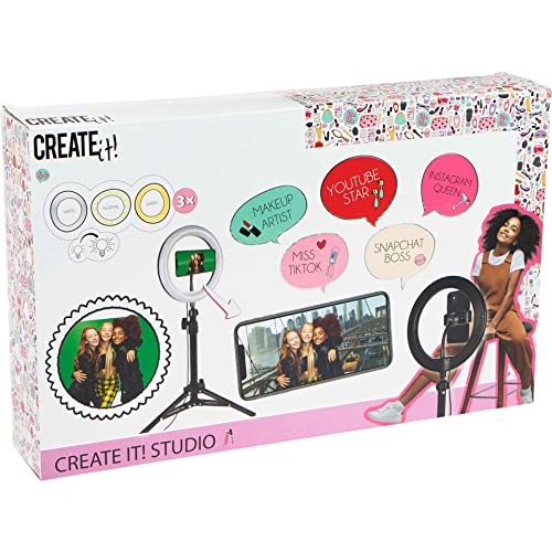 Create It Studio Set LED Ringlicht 20cm Stativ Greenscreen