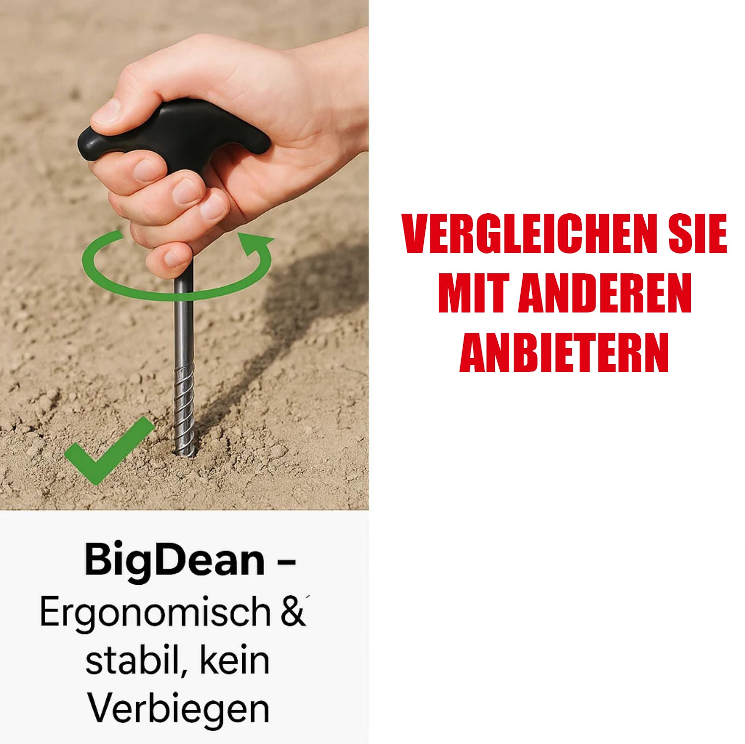 BigDean Garten Heringe Erdnägel 12 Stück Stahl T-Griff