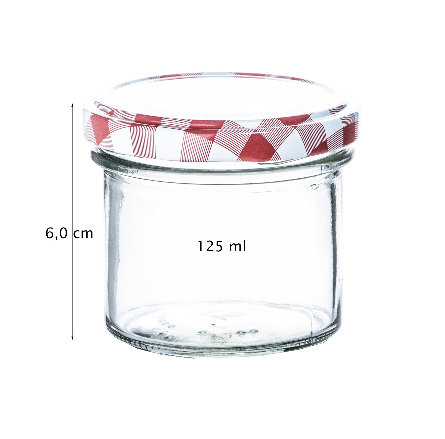 BigDean Marmeladenglas 125ml 24er Set Sturzglas kariert