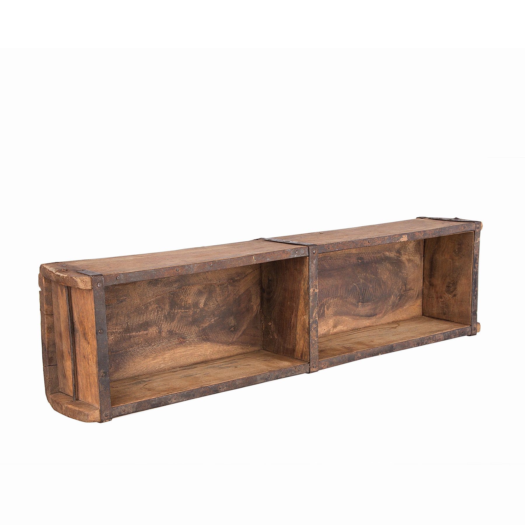 BigDean 2x Holzkiste 58cm Vintage Altholz braun Unikat