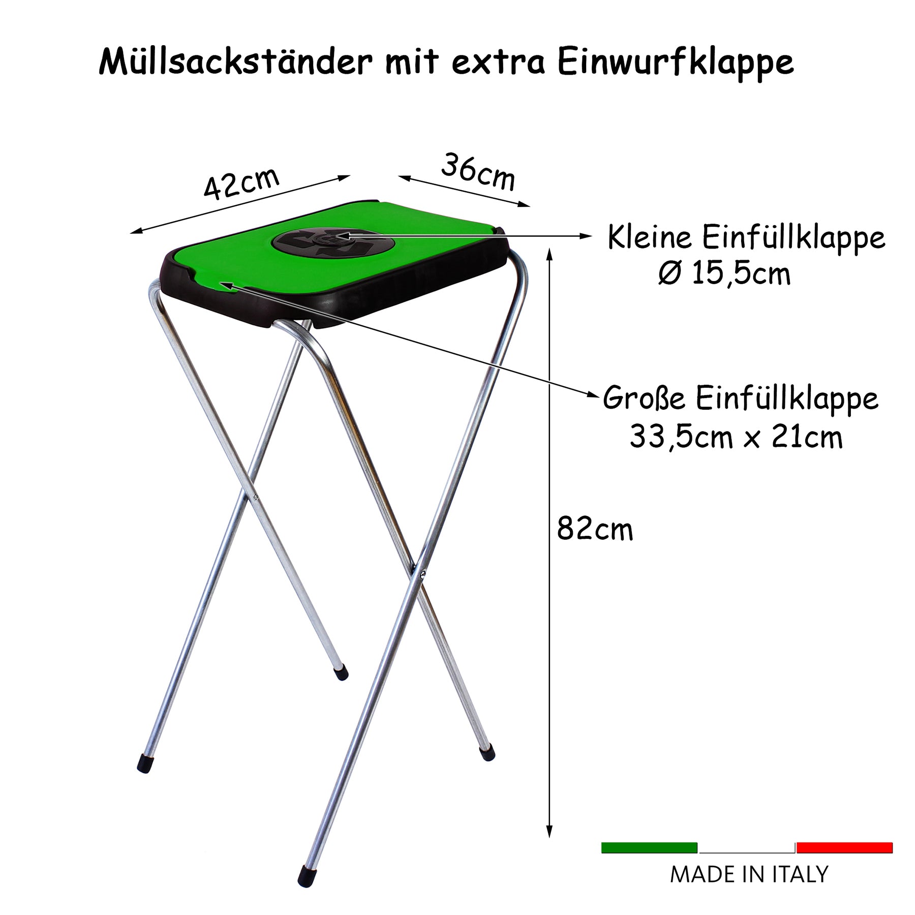 BigDean Müllsackständer SwingFix 120 L Grün
