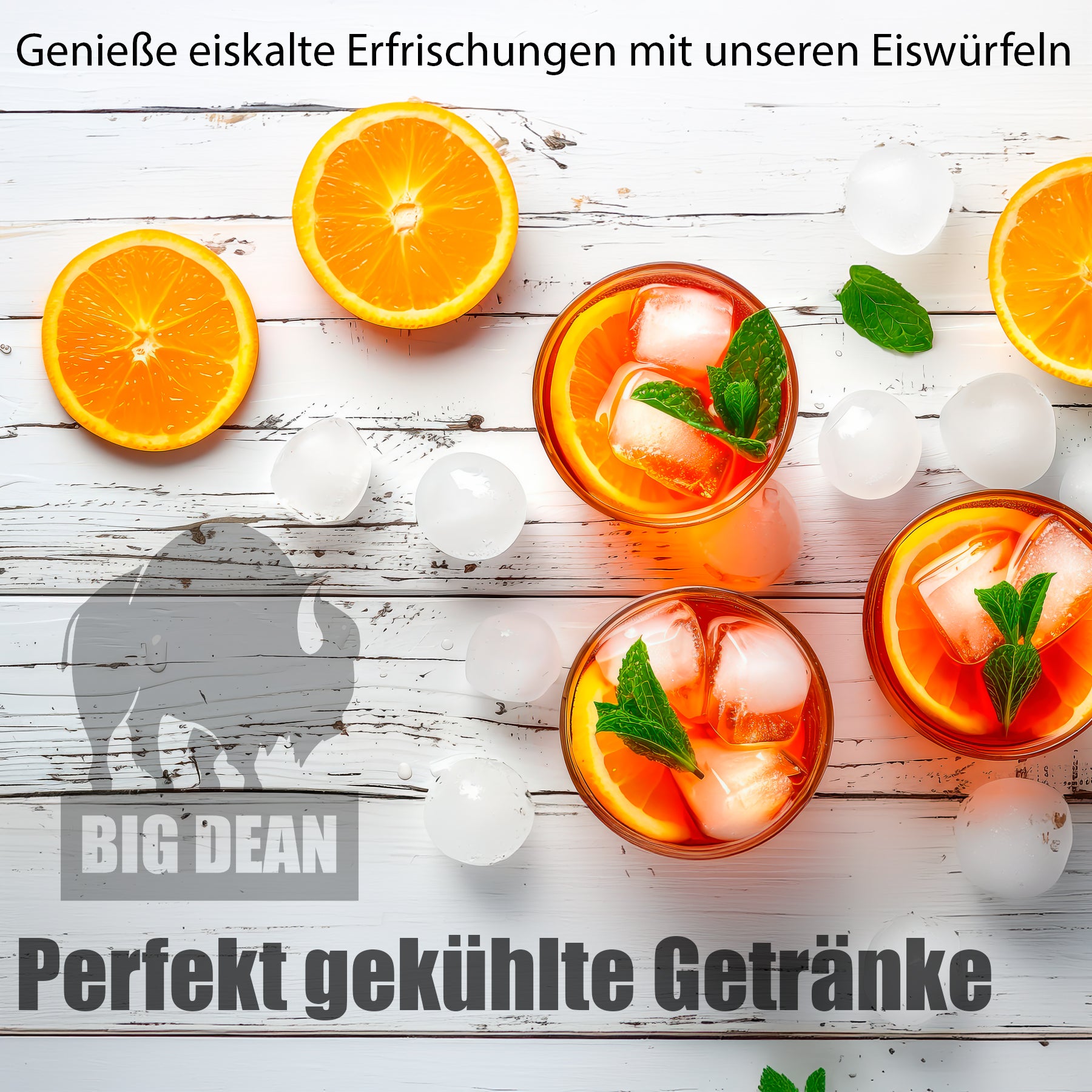 BigDean Küche & Vorrat Eiswürfelform 66 runde Würfel mit Deckel