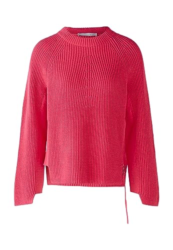 Oui Rubi Damen Pullover mit Reißverschluss Uni Baumwolle