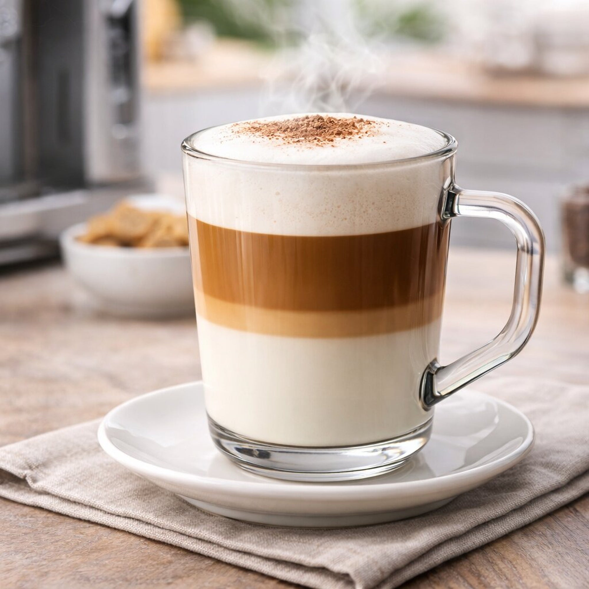 BigDean Latte Macchiato Gläser mit Henkel 230 ml 6er Set klar