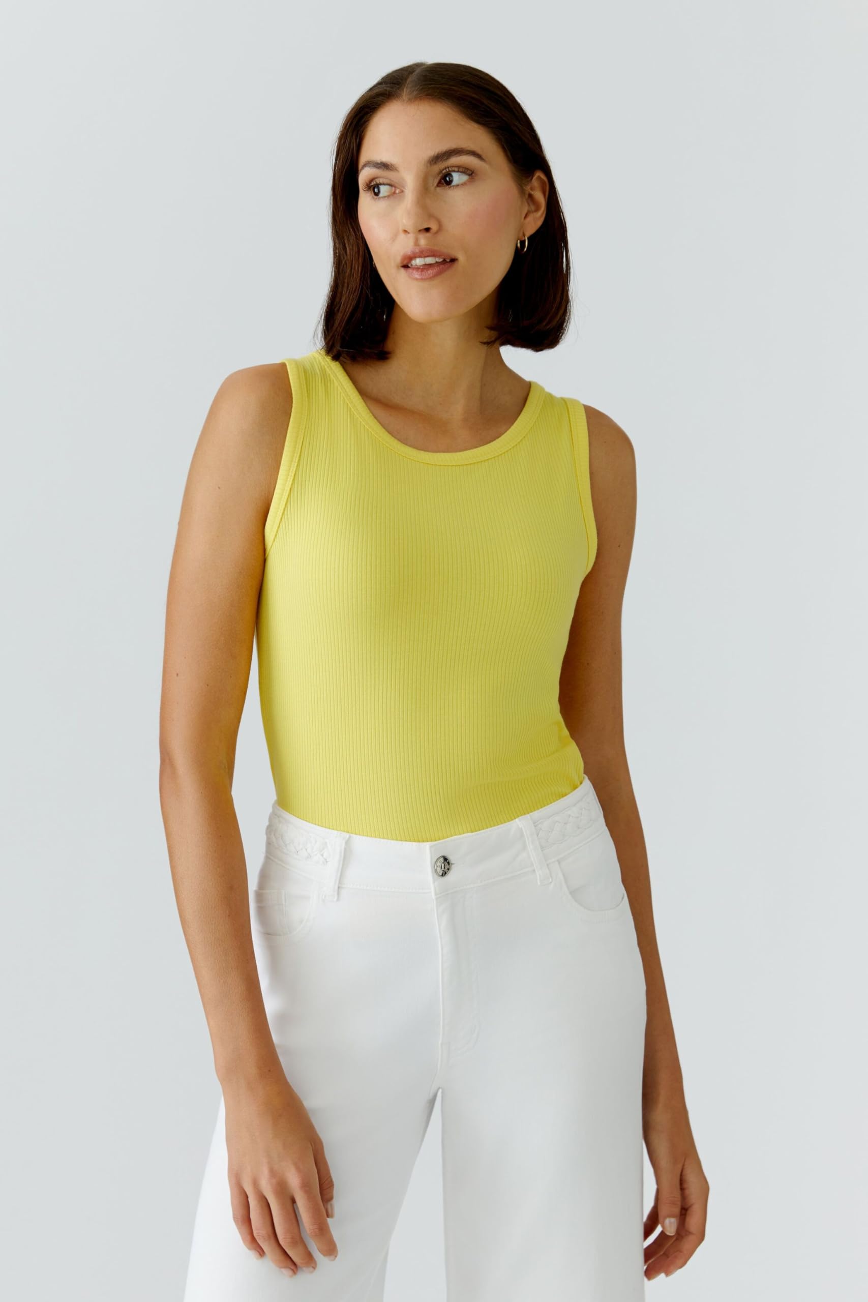 OUI FILIZ Top Uni Viskoserippe für Damen