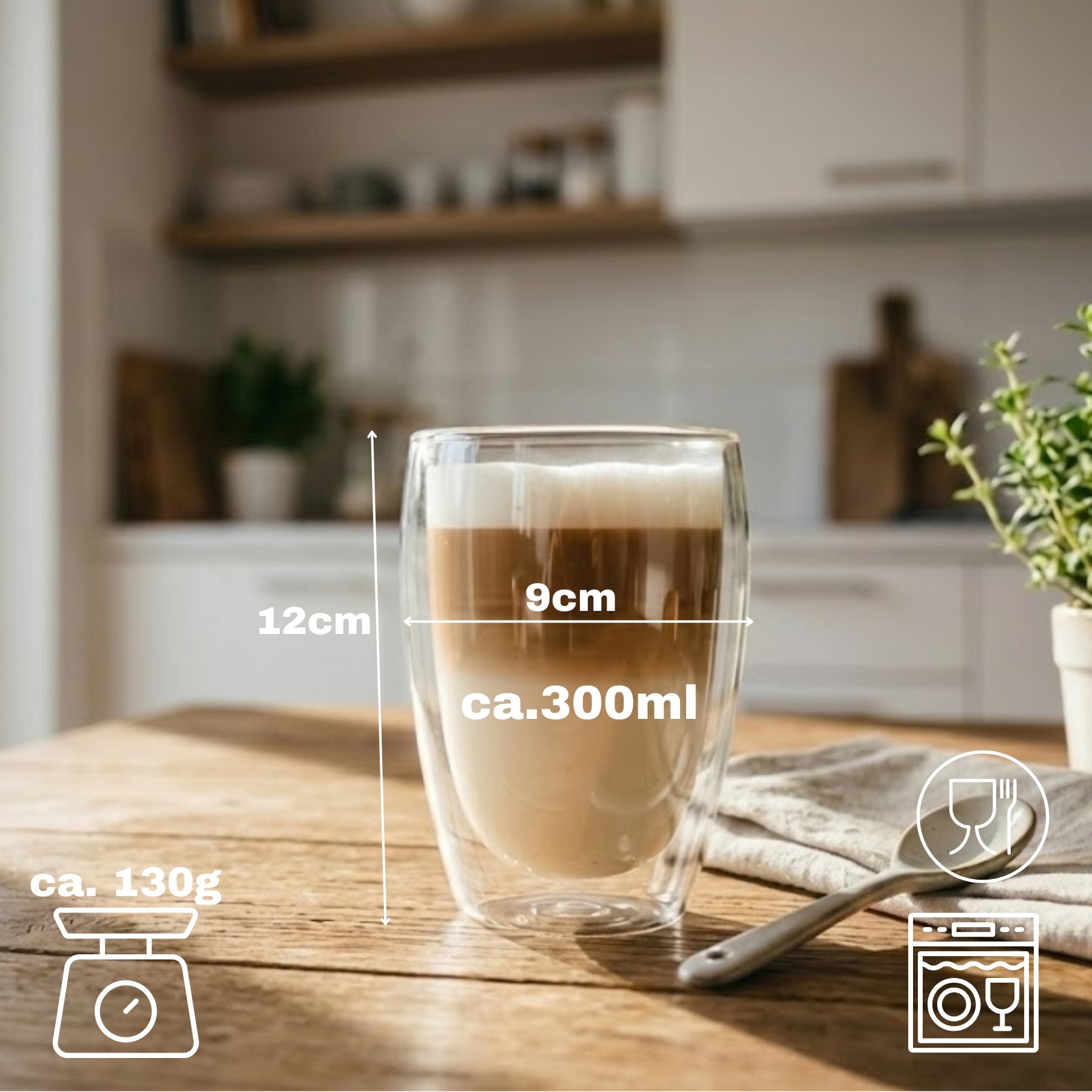 BigDean Küche & Vorrat Latte Macchiato Gläser 300ml 6x doppelwandig