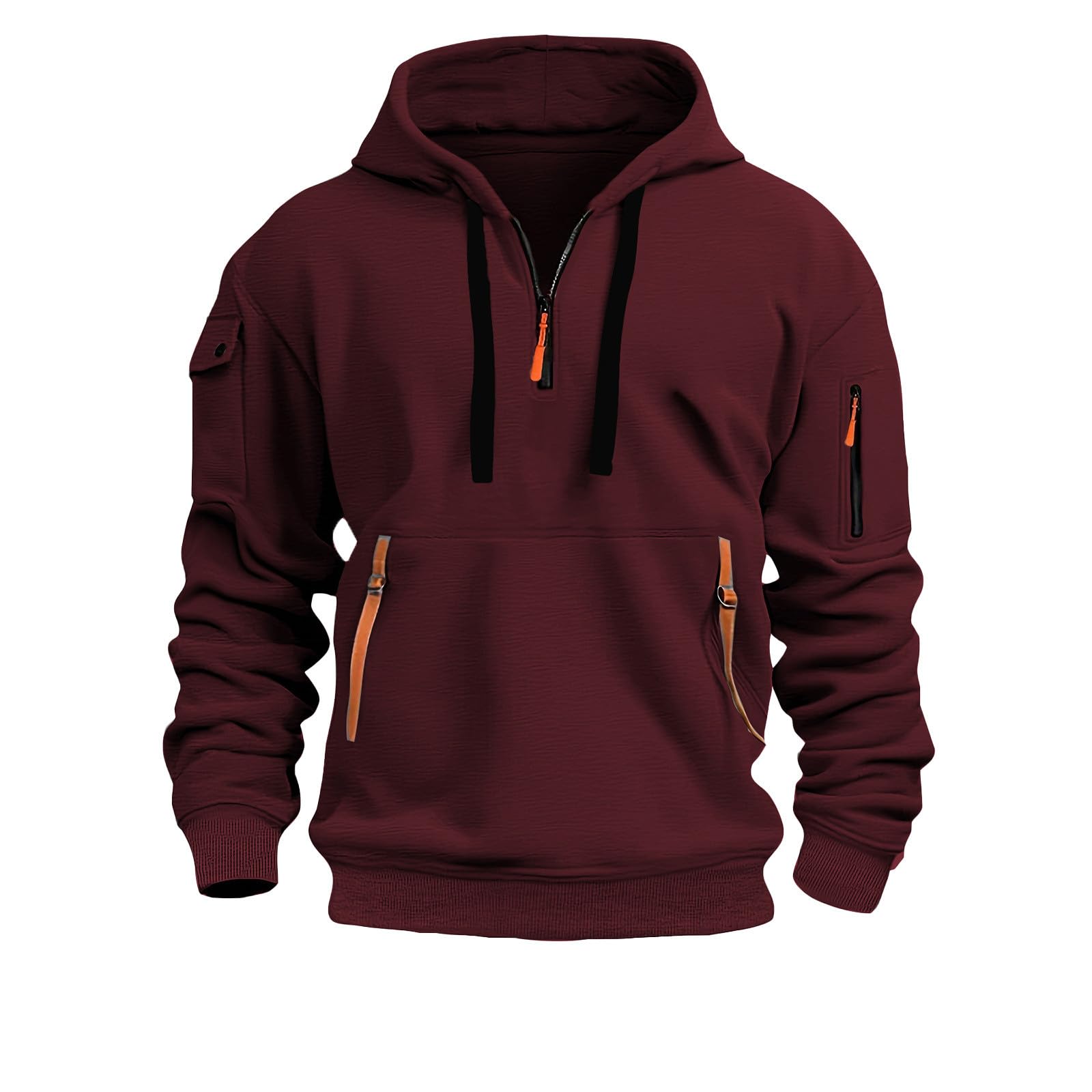 Luadnysin Zipper Hoodie Herren Kapuzenpullover Slim Fit