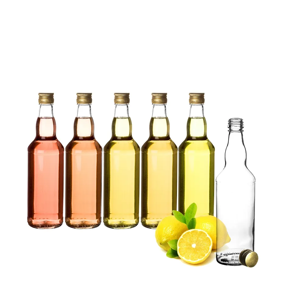 BigDean Küche & Vorrat Glasflasche 500ml Gold 6er Set