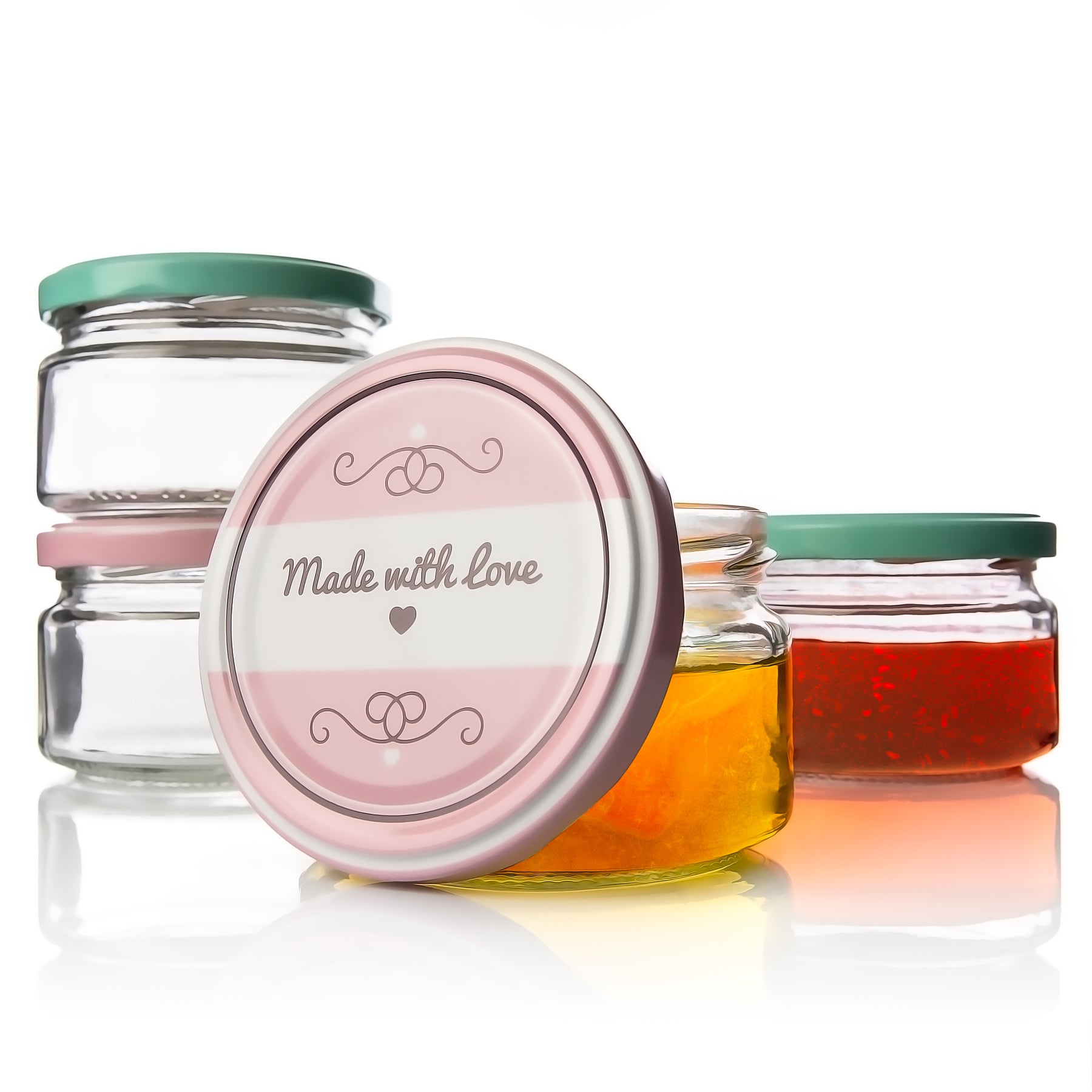 BigDean Küche & Vorrat Einmachgläser 250ml 12er Set Rosa