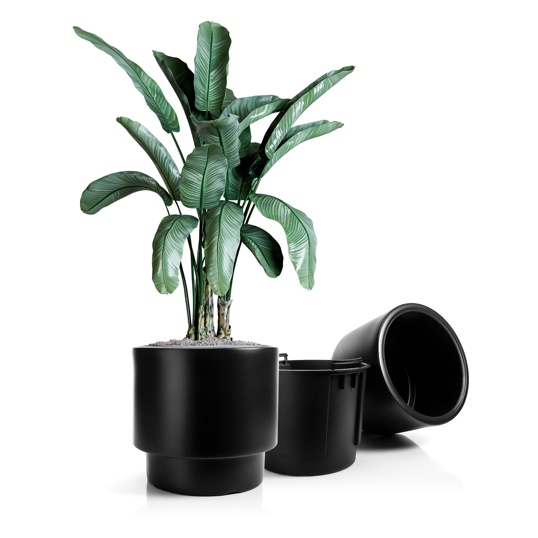 BigDean Garten & Außenbereich Blumentopf ø47 cm Schwarz Einsatz