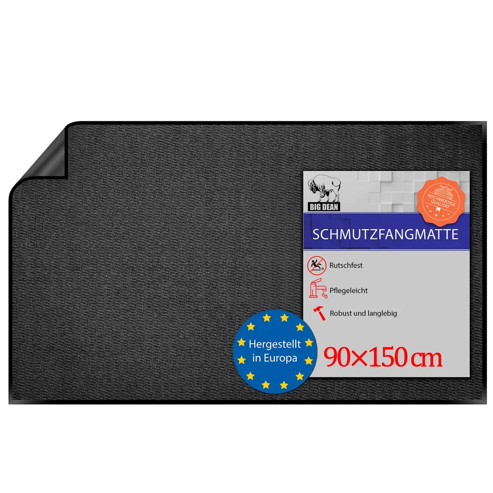 BigDean Schmutzfangmatte 90x150 Anthrazit rutschfest XXL