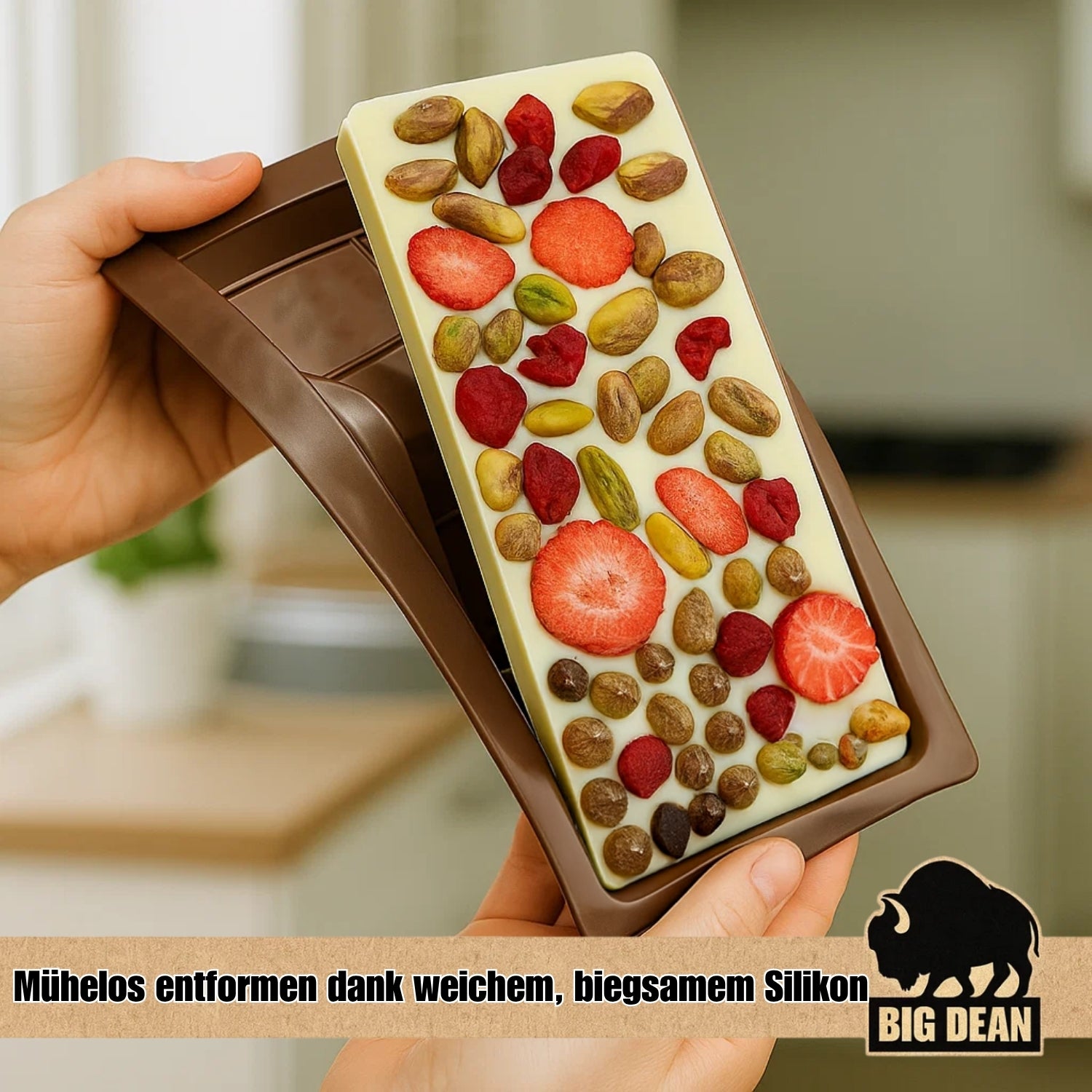 BigDean Schokoladenform Silikon tief 2er-Set Tafelform