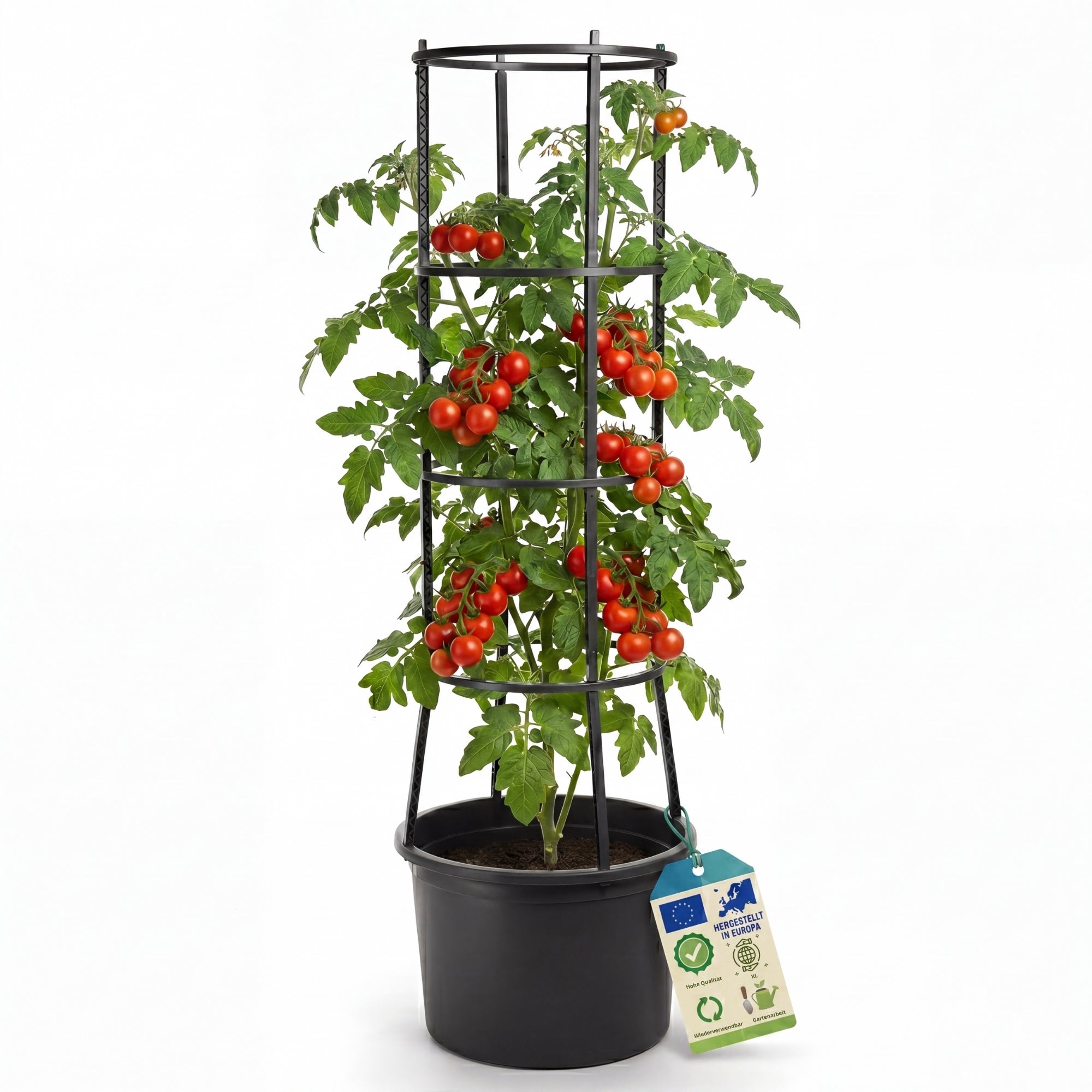BigDean XL Tomatentopf 40 cm 154 cm mit Rankhilfe