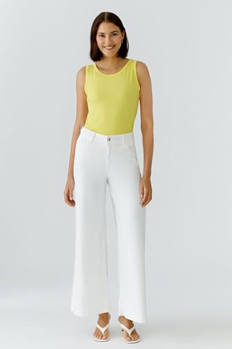 OUI FILIZ Top Uni Viskoserippe für Damen