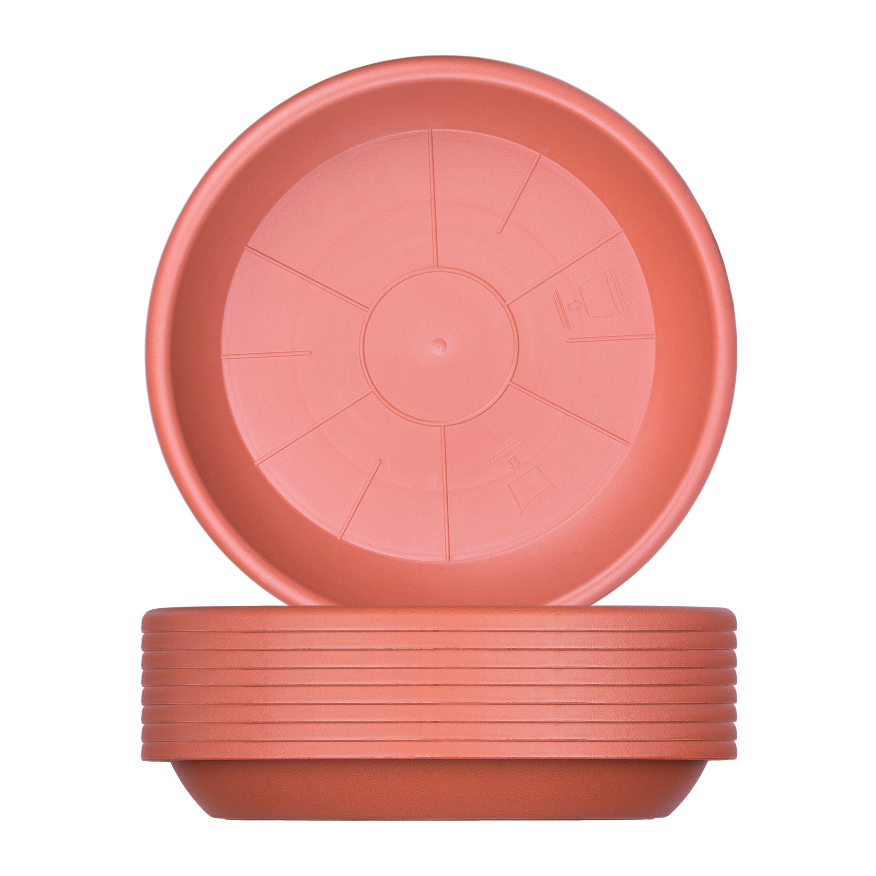 BigDean Garten Untersetzer Ø 19 cm 9er Terrakotta Kunststoff